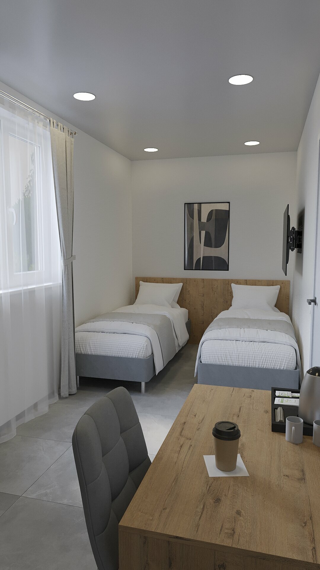 Стандартный двухместный номер с 2 отдельными кроватями, вид на сад