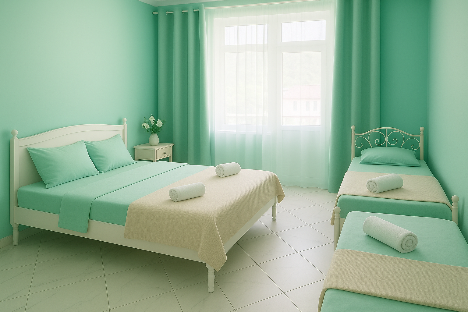 Двухместный номер с 1 кроватью и собственной ванной комнатой