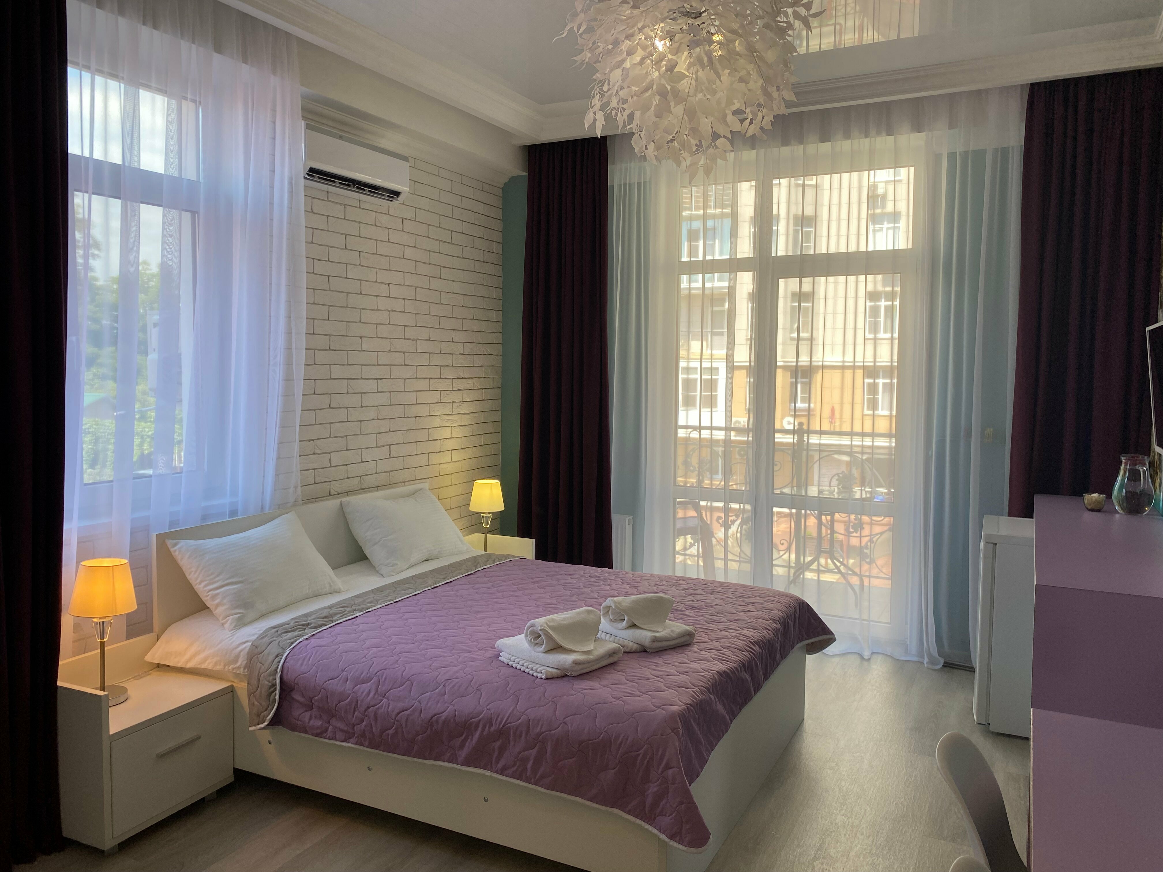 Двухместный номер с 1 кроватью и балконом