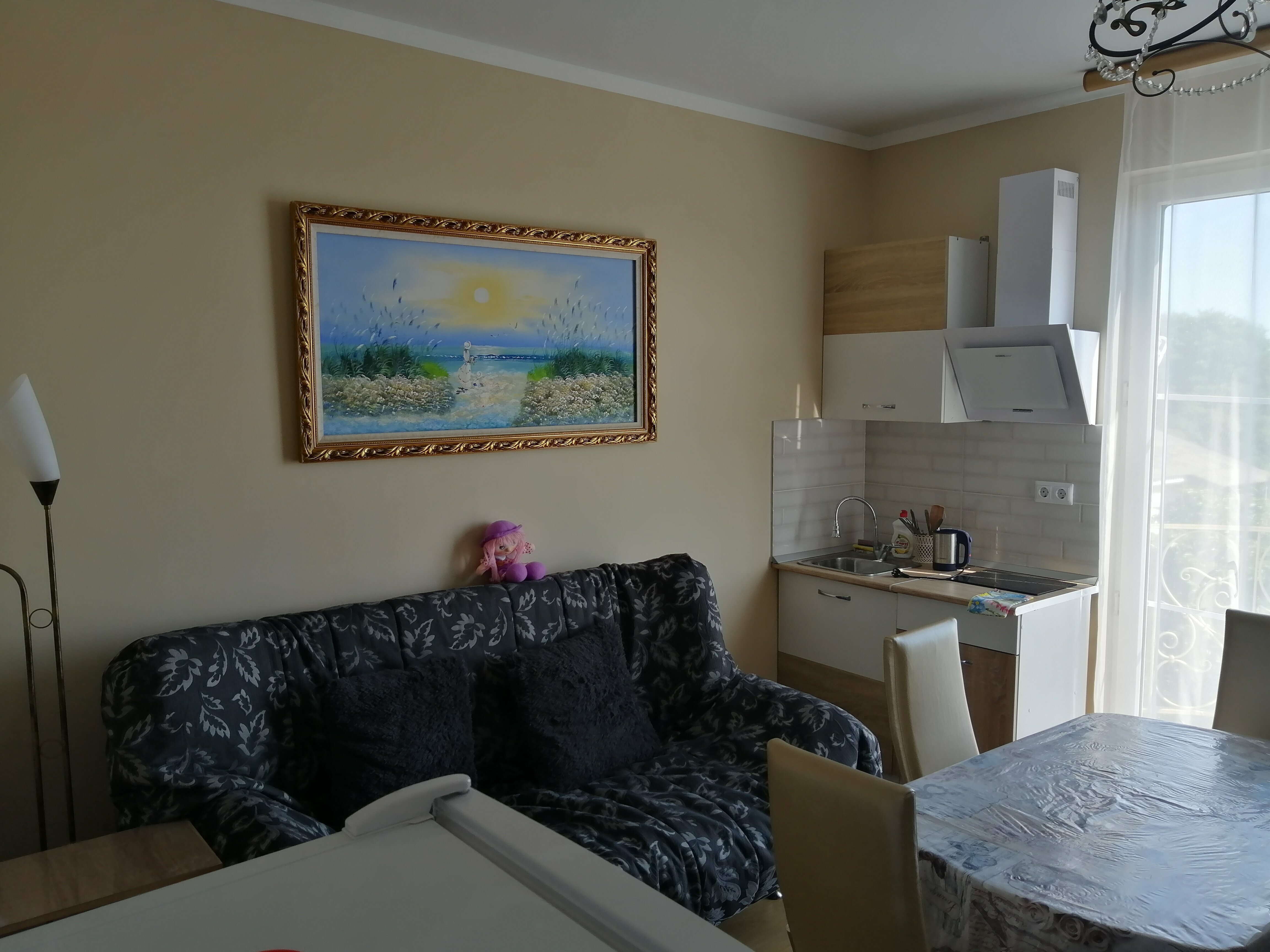 Студия с балконом с видом на море 2+1+1