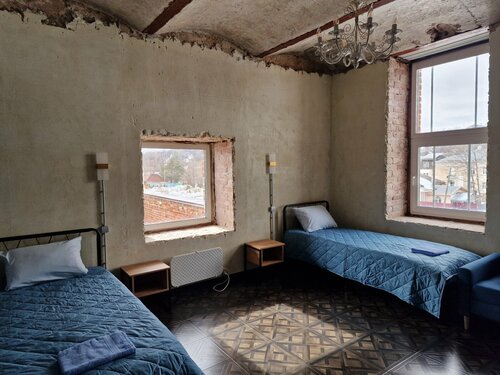 Стандартный номер с 2 односпальными кроватями и диваном в Loft Пивзавод