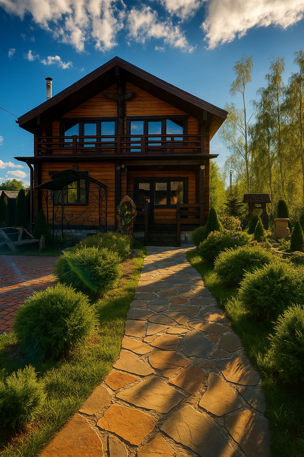 Коттедж с русской баней на природе