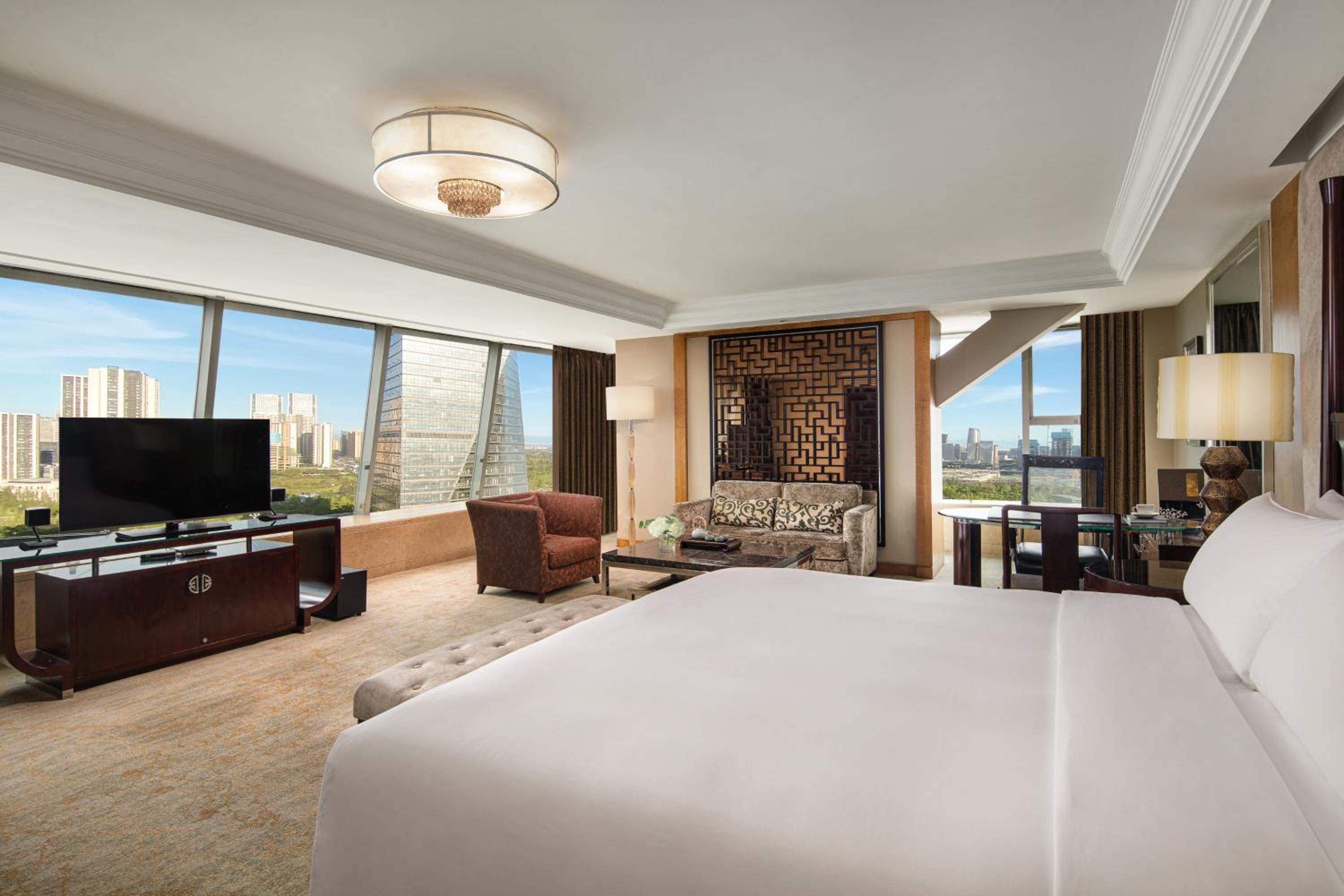 1 King Bed Premier Suite Living Dining Area