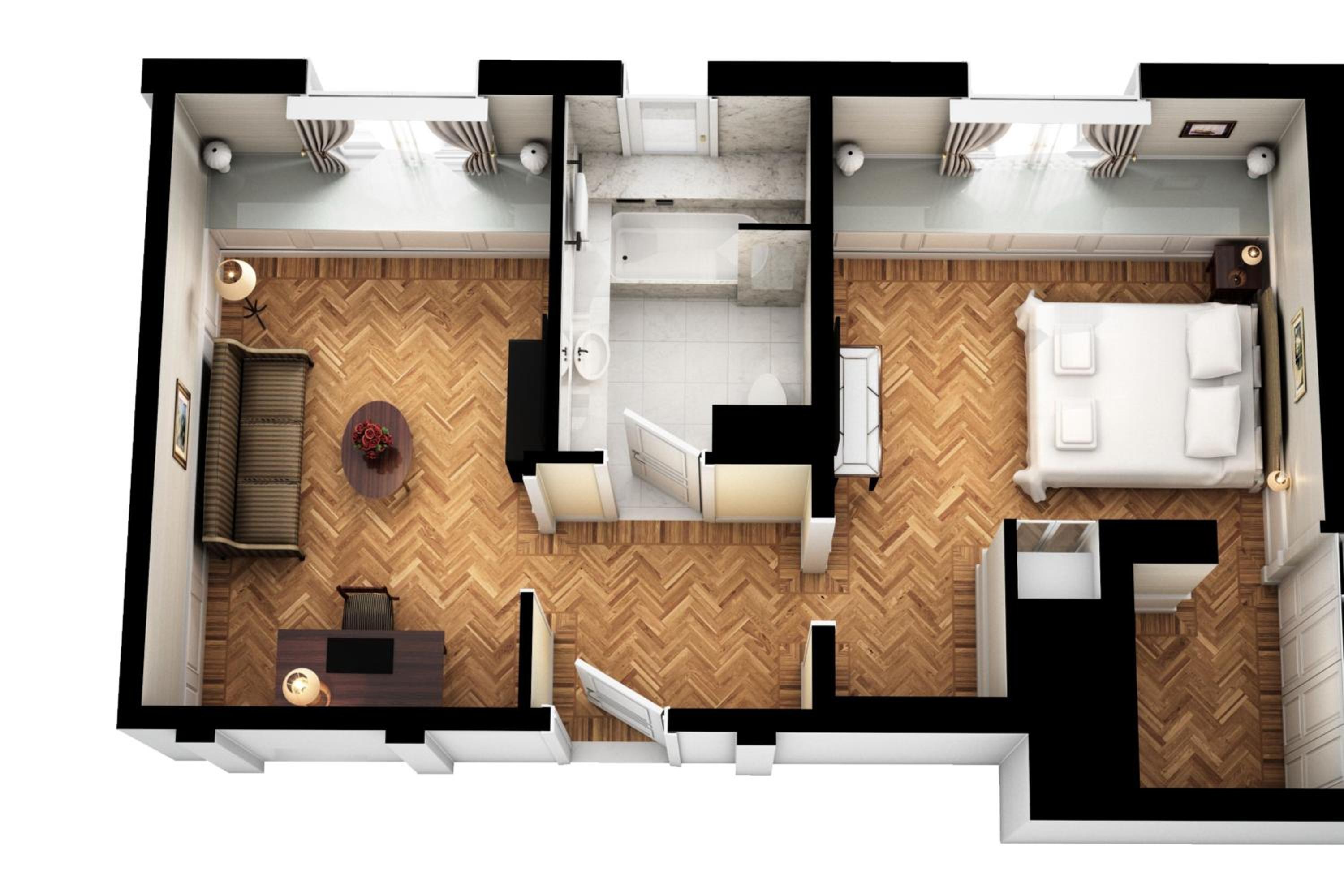 Deluxe Suite 1 Bedroom Suite, 1 King, Courtyard view