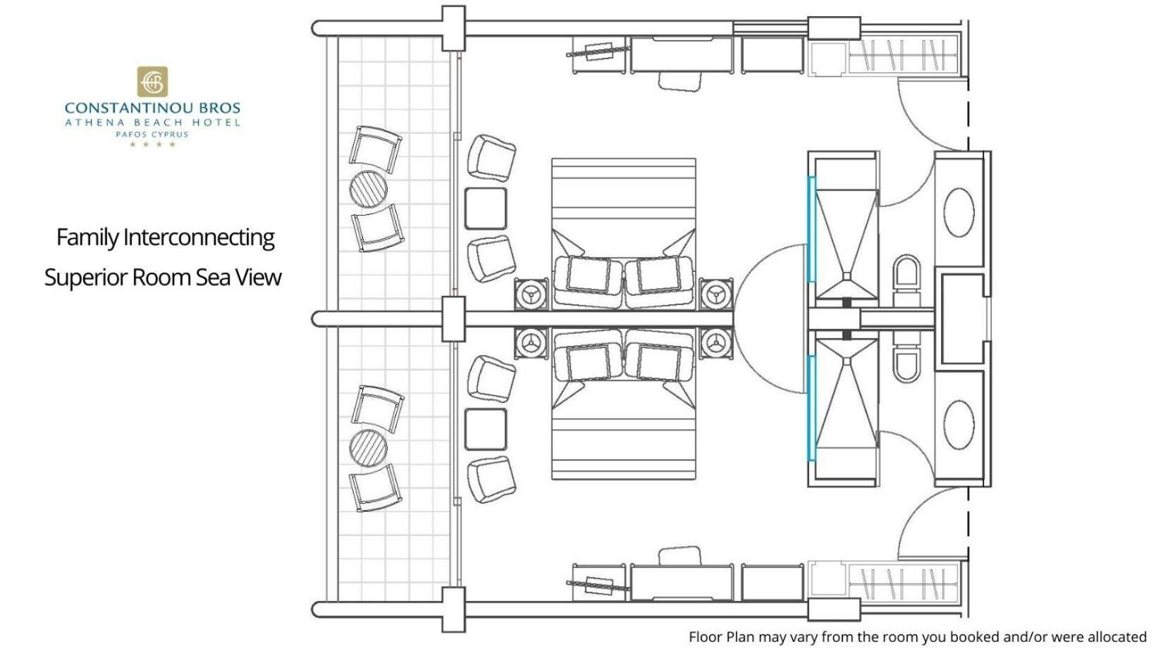 Family Interconnecting Superior Rooms Front Sea View