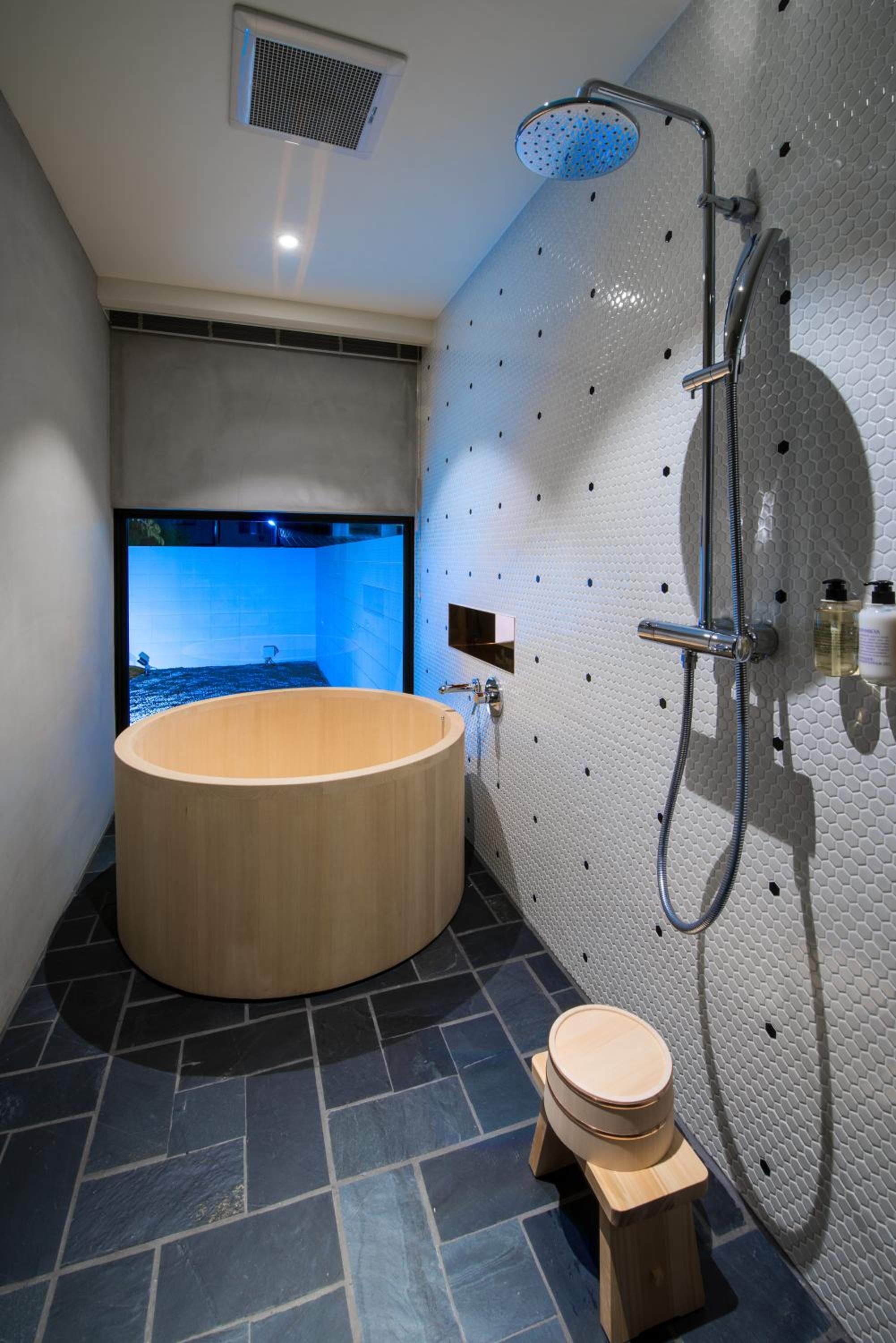 Photographer and Film Director Mika Ninagawa Twin Room with Cypress Wood Bathtub