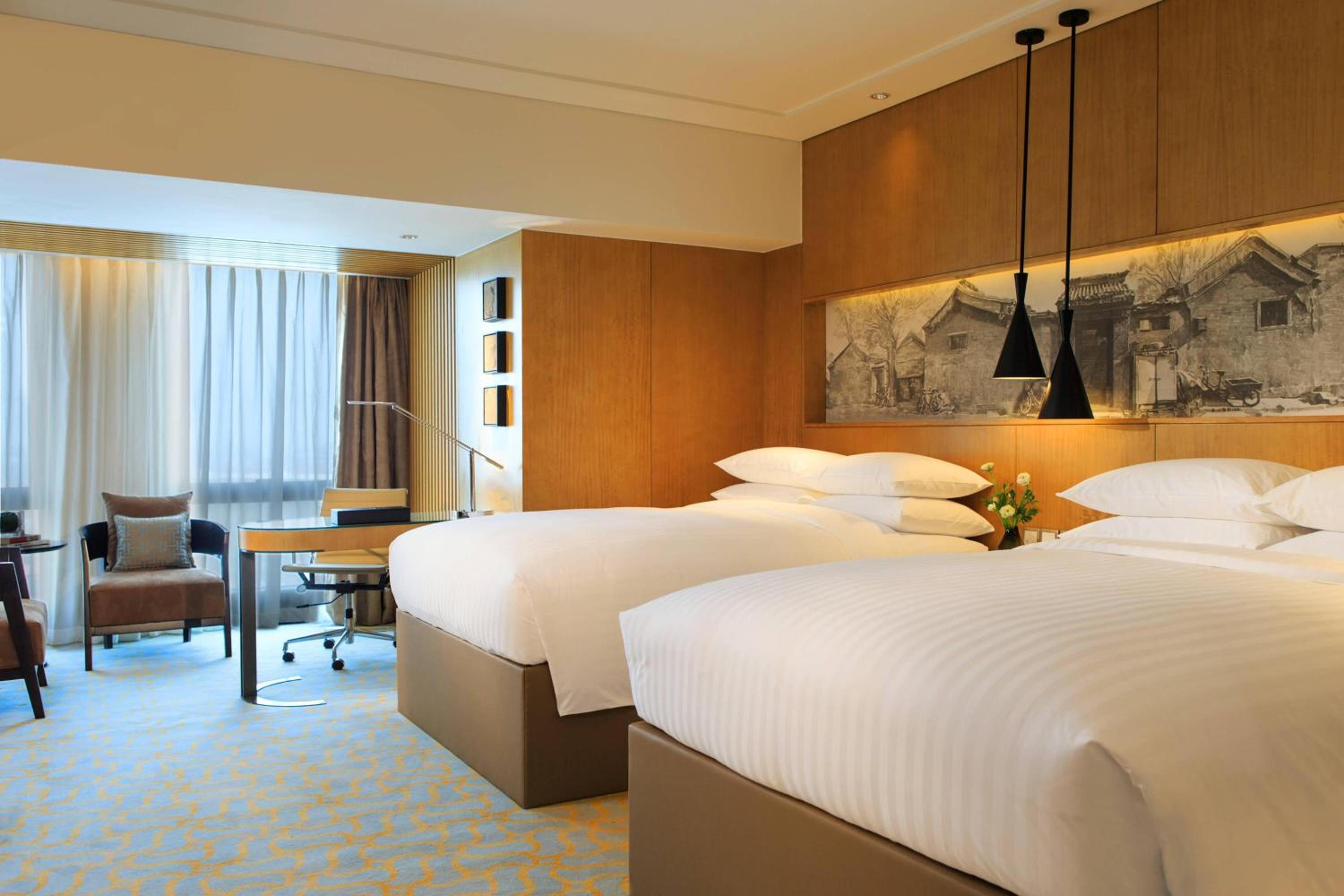 Double Room with Two Double Beds and City View on High Floor