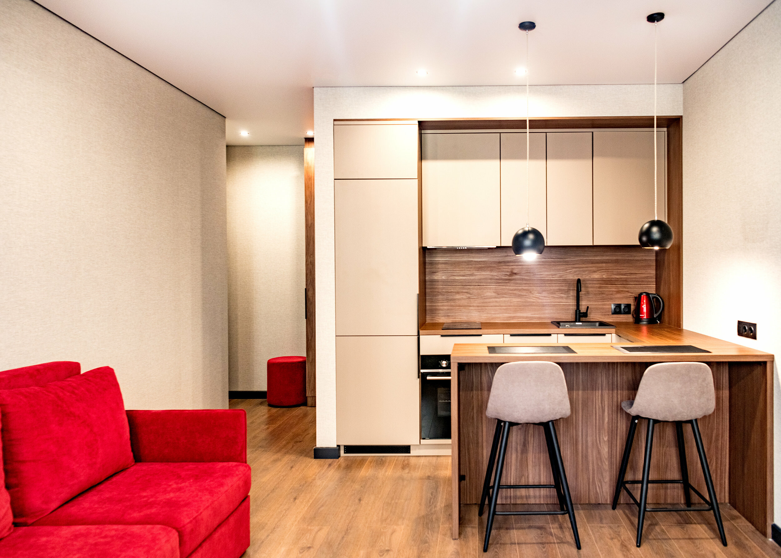 Номер-студия с кроватью размера "king-size" и диван-кроватью