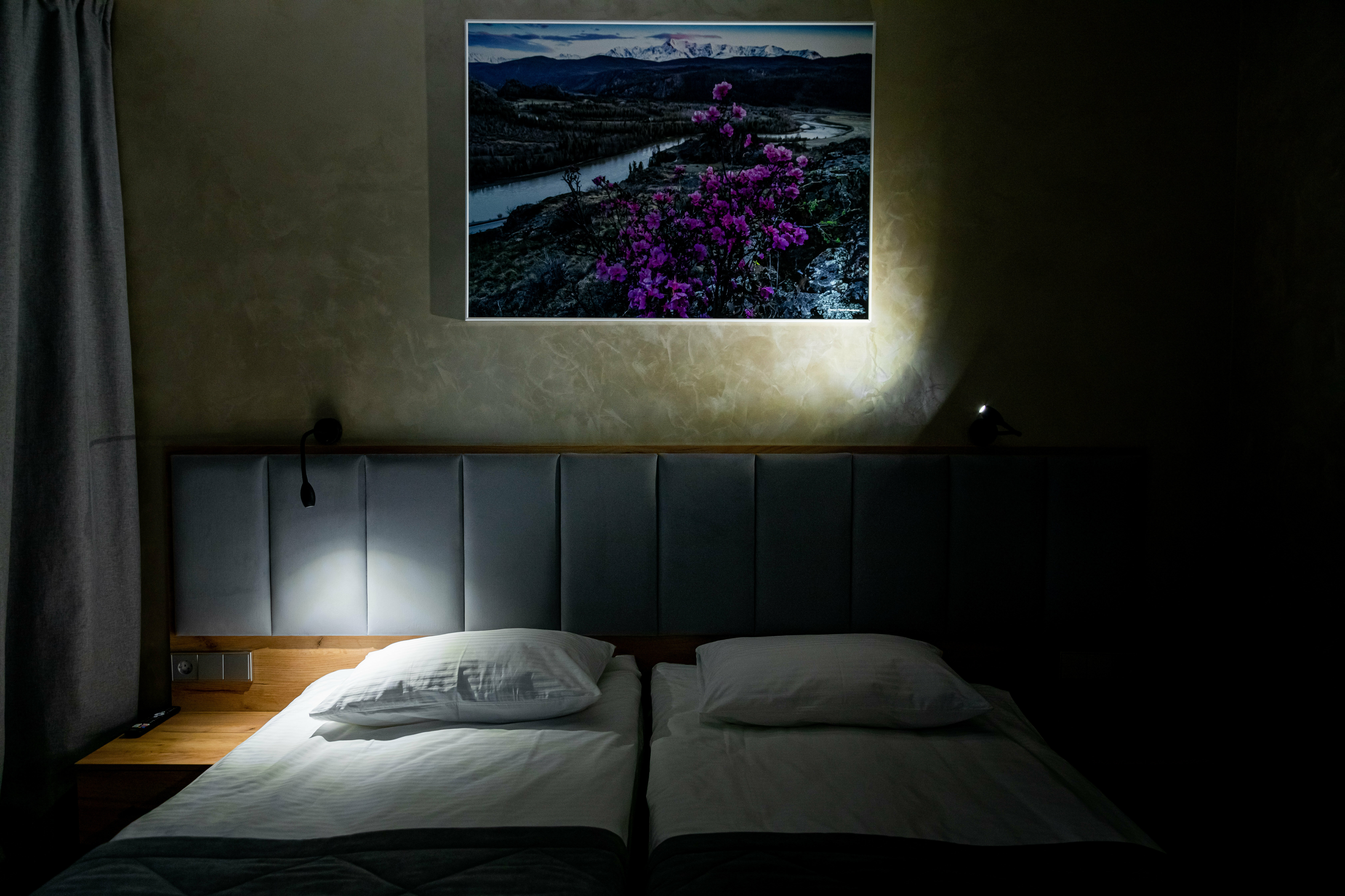 Двухместный номер с 1 кроватью или 2 отдельными кроватями, вид на горы