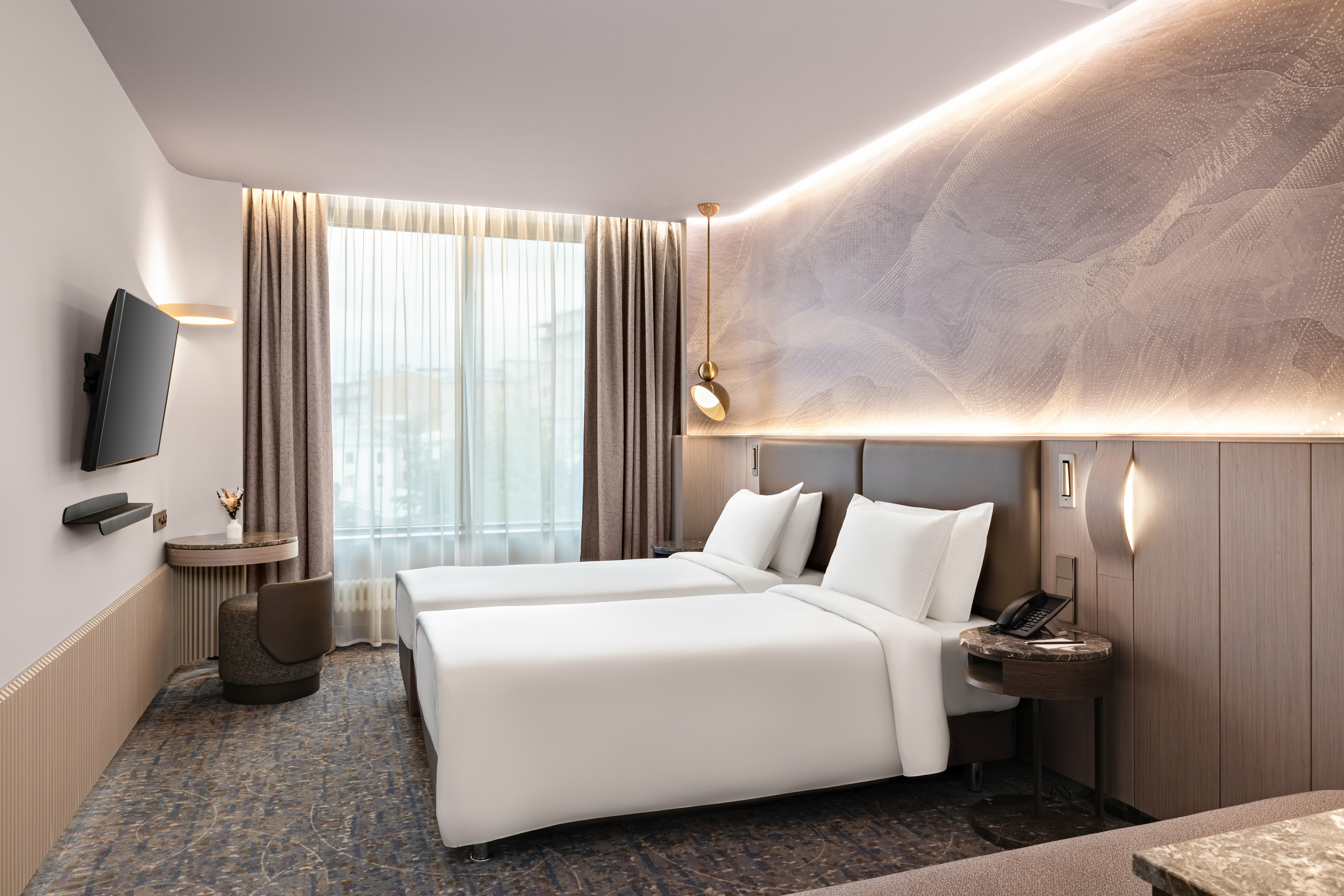 Делюкс с видом во двор с двумя раздельными кроватями