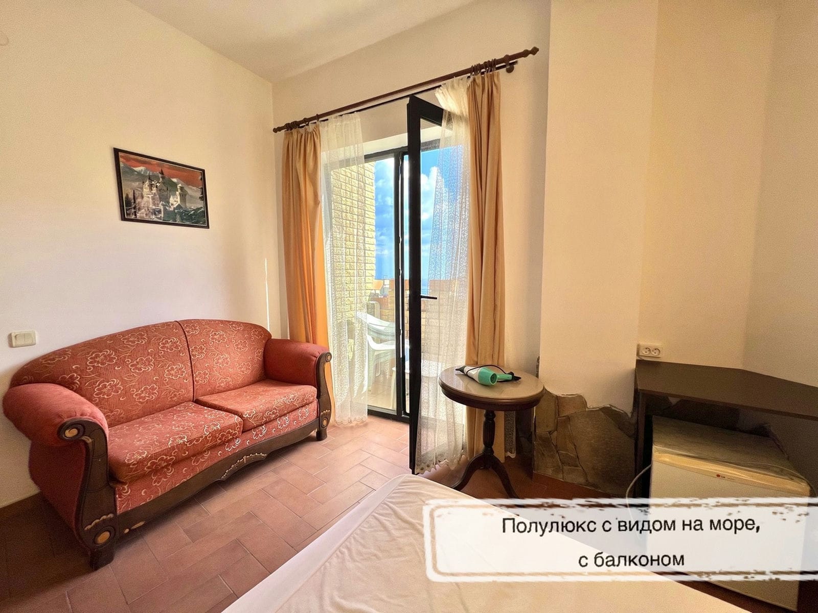 Двухместный номер Делюкс с 1 кроватью и балконом, вид на море