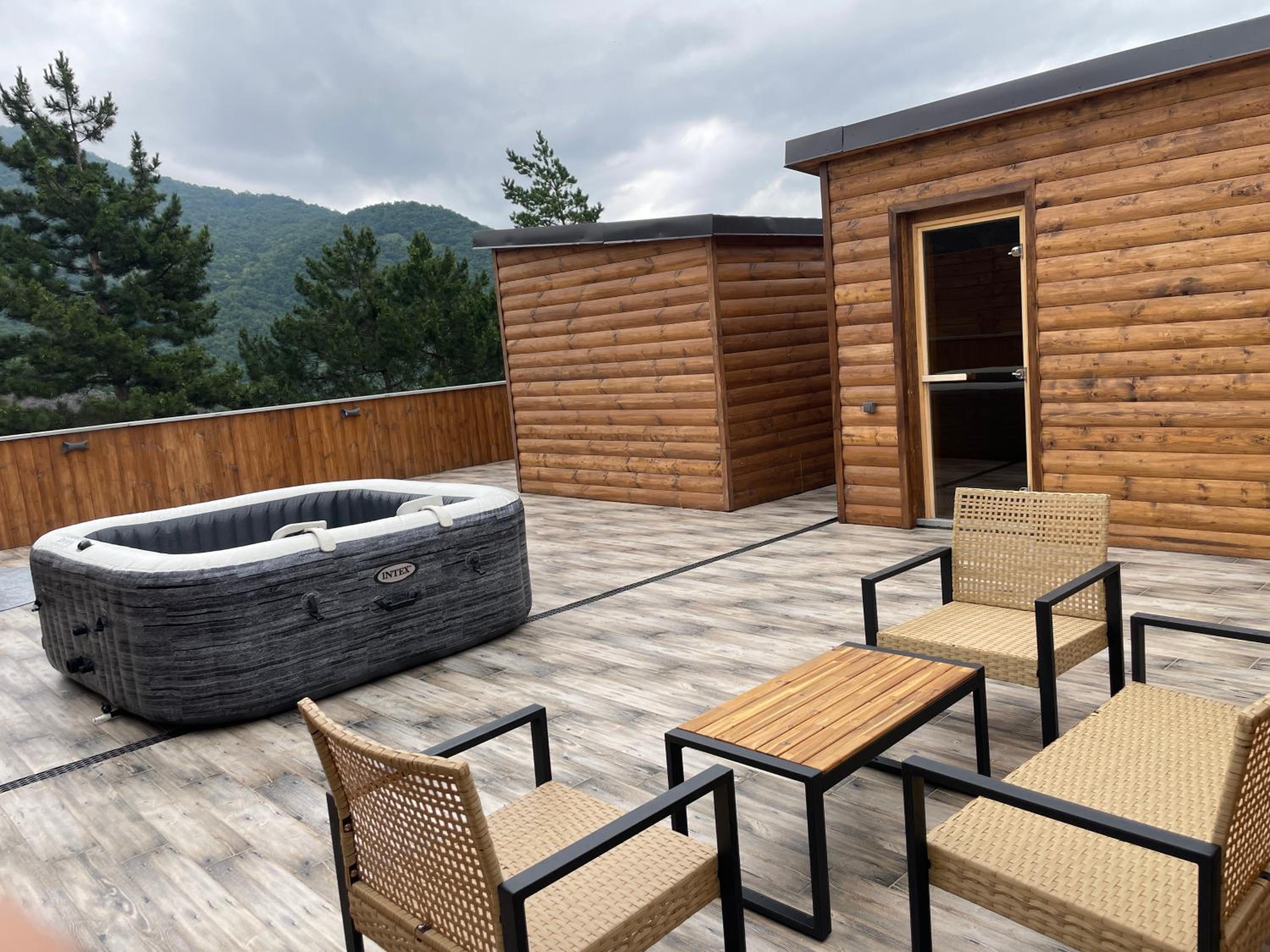 Family Room With Sauna