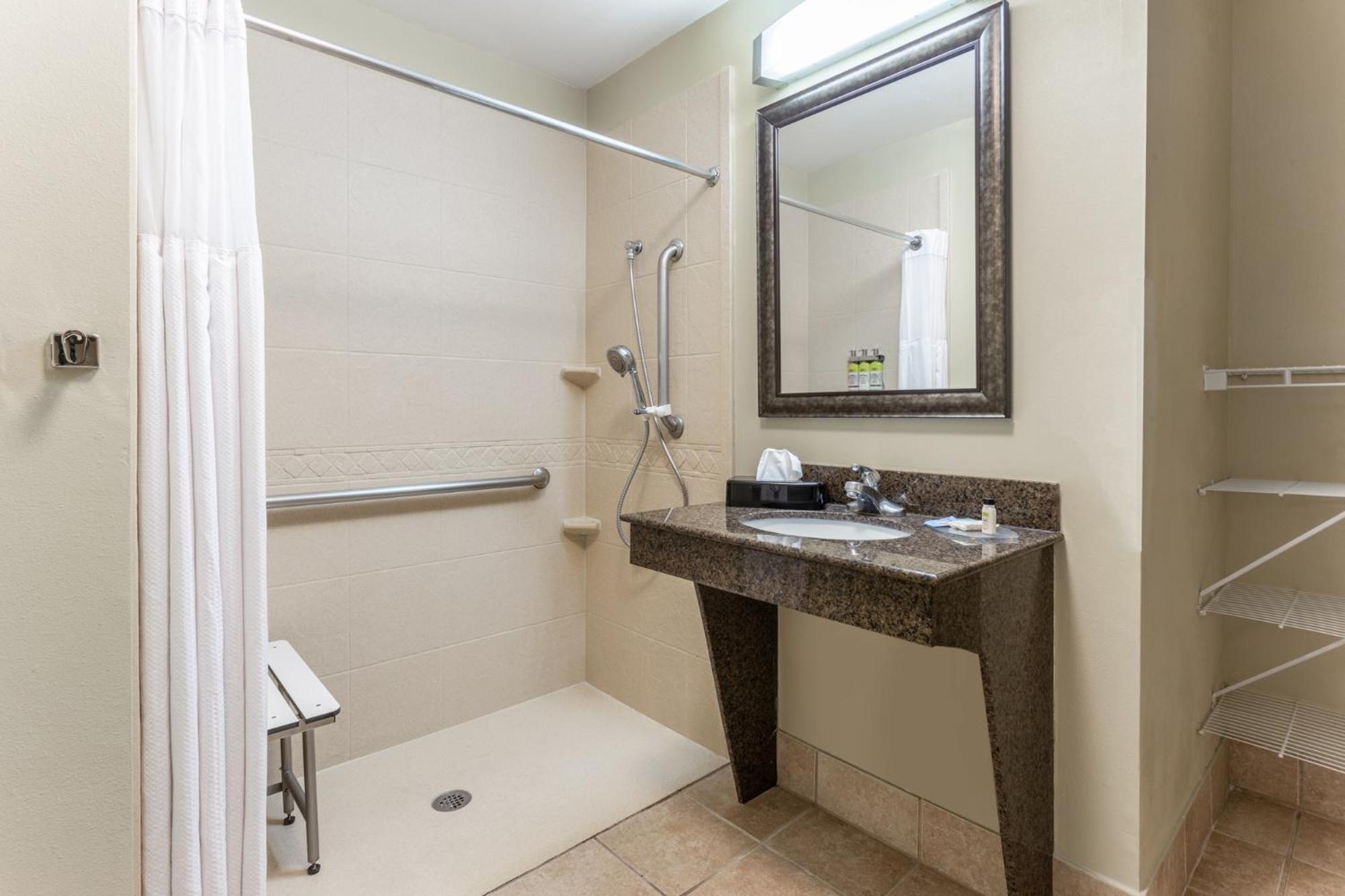 Queen Studio Suite with Roll In Shower - Mobility Accessible