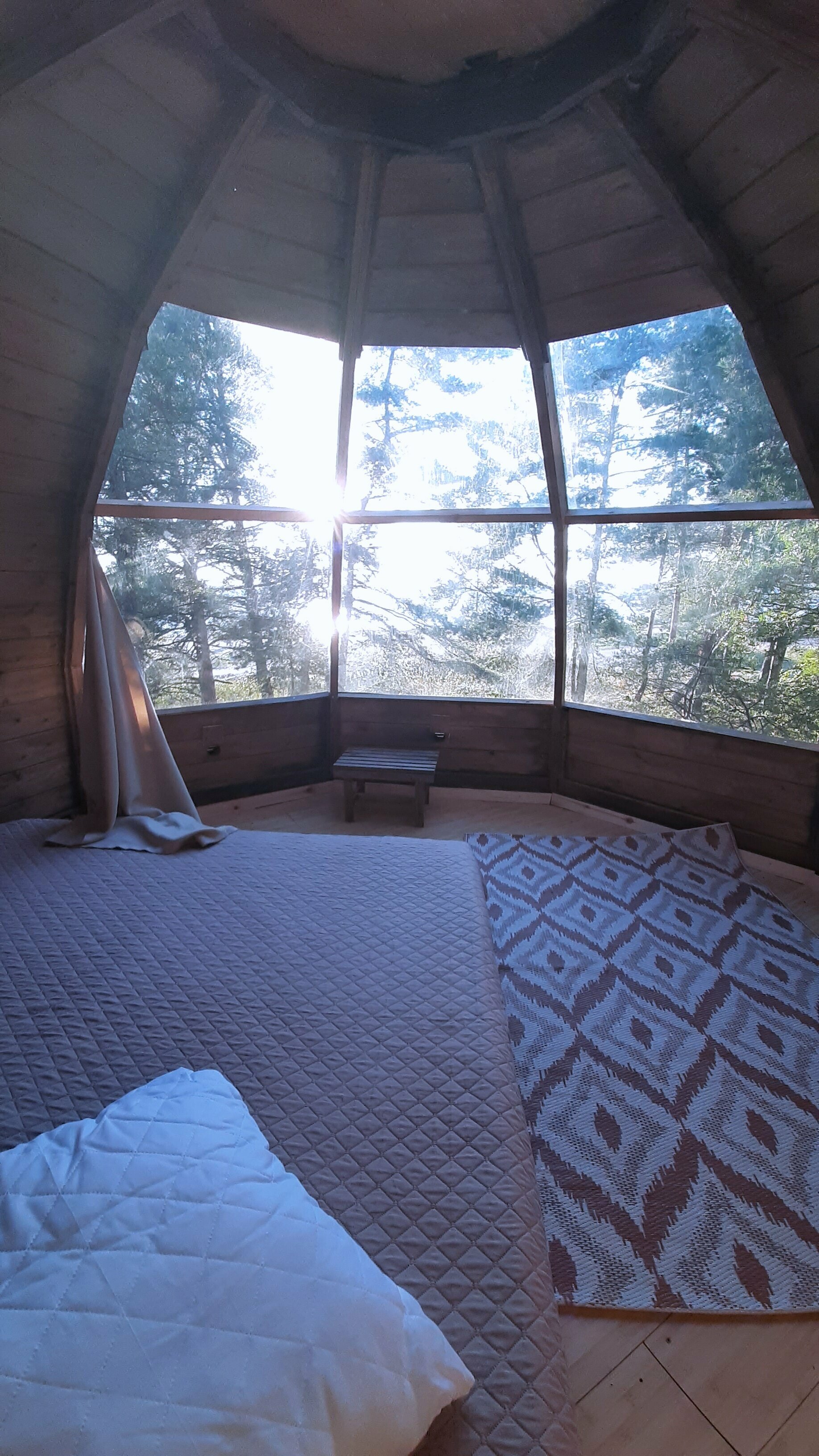 Двух-ярусный геокупол с видом на залив