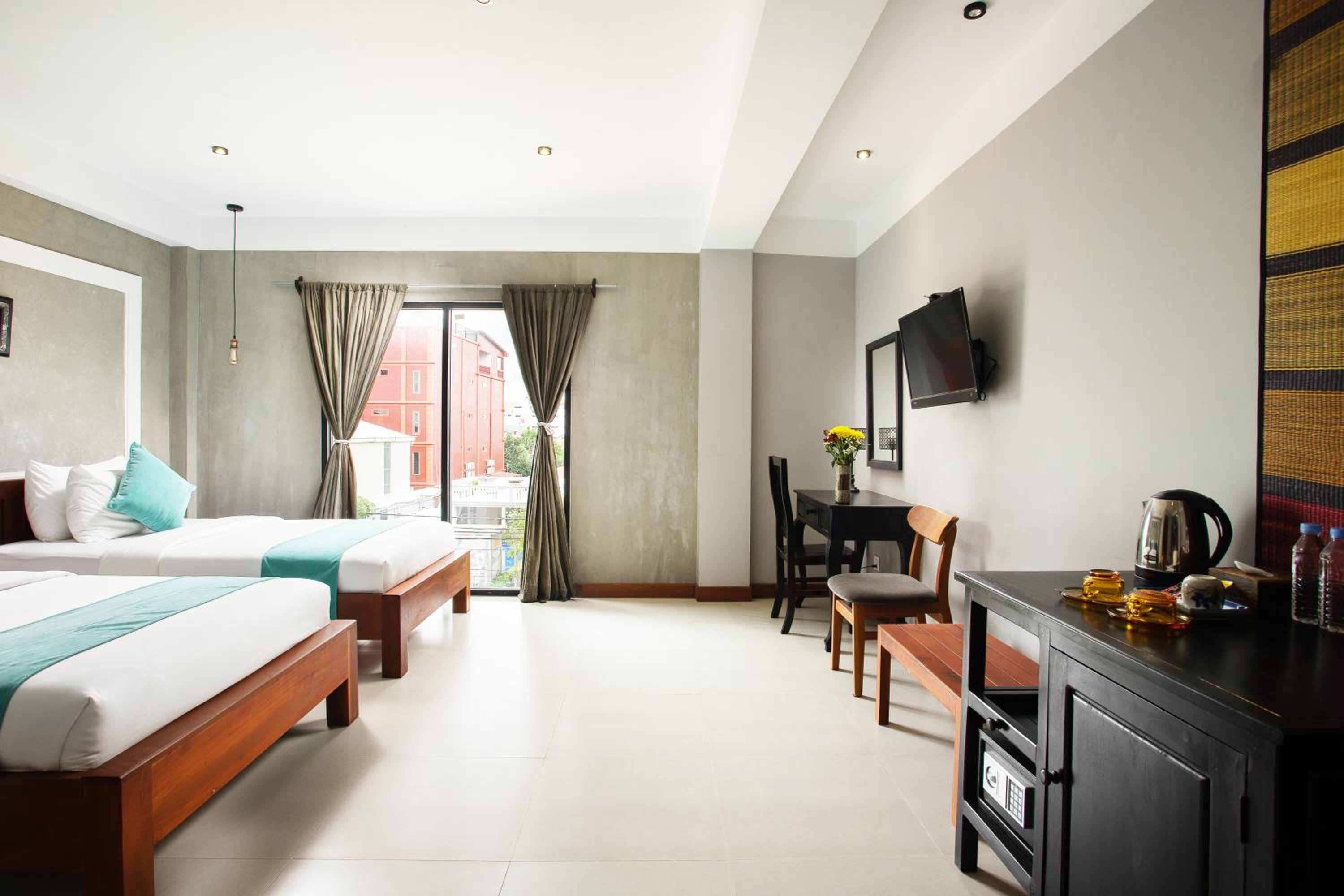 Family Room with Balcony Pool View