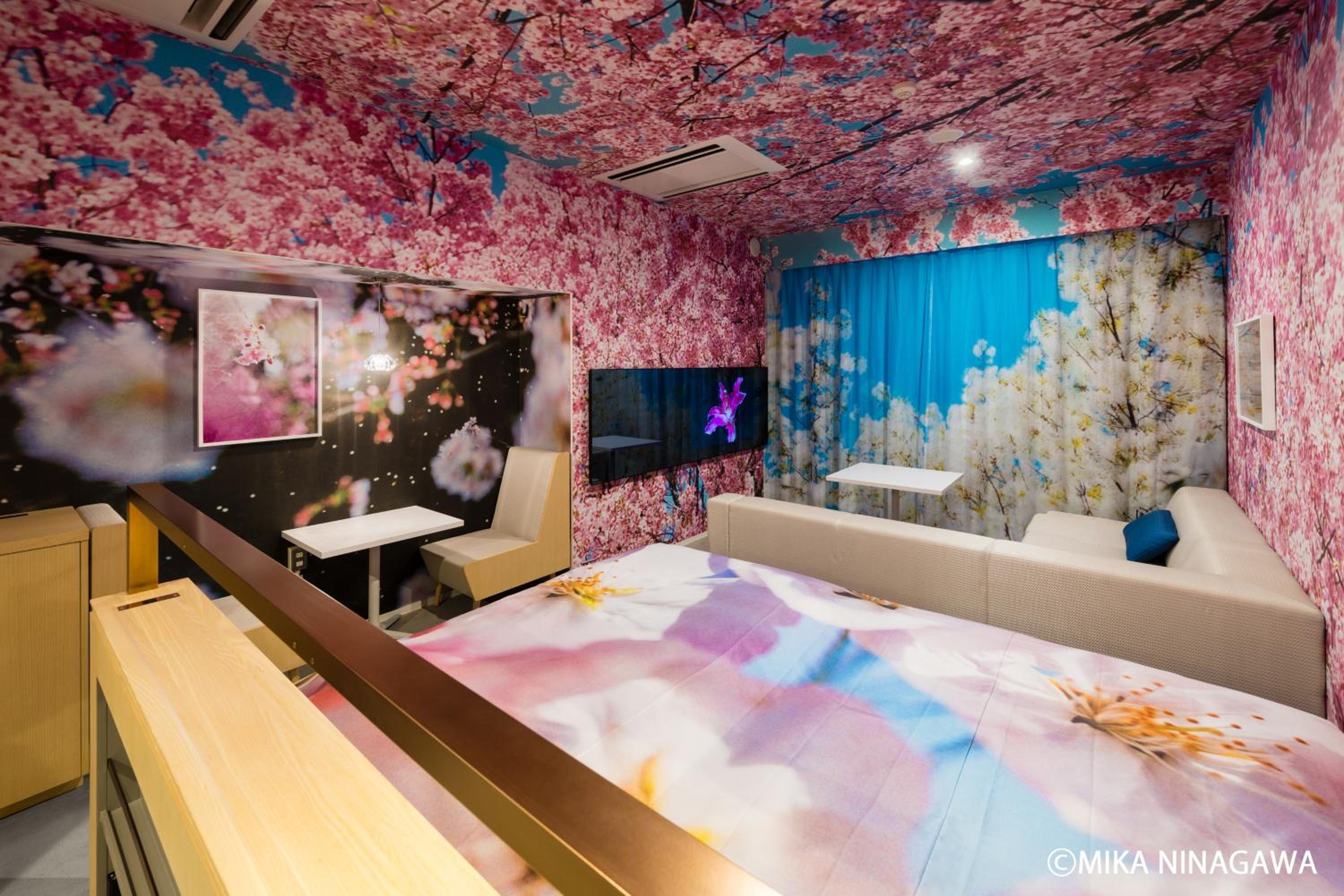 Photographer and Film Director Mika Ninagawa Twin Room with Cypress Wood Bathtub