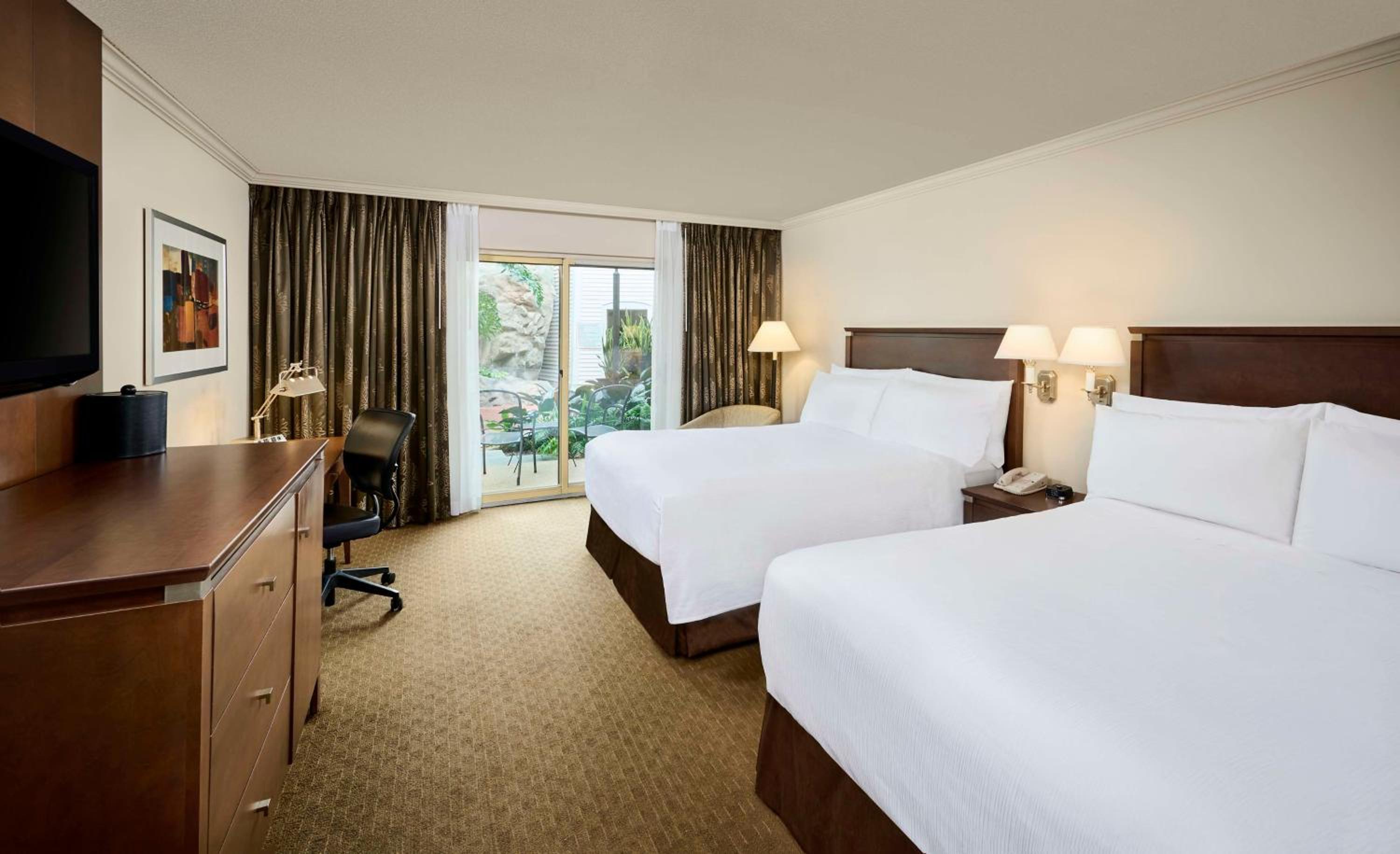 Queen Room with Two Queen Beds and Patio - West Wing/Atrium View