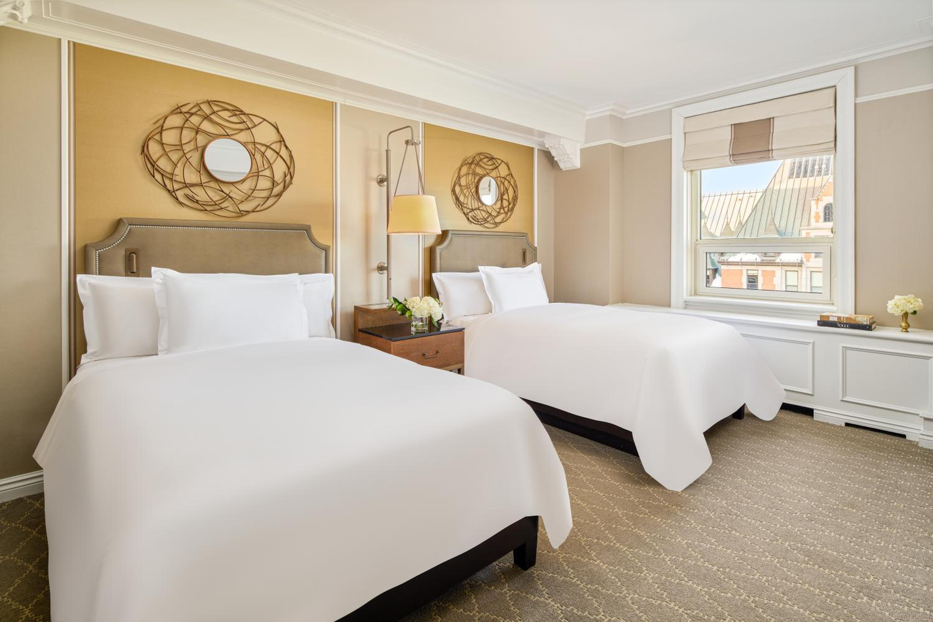 Deluxe Double Room with Two Double Beds and Courtyard View