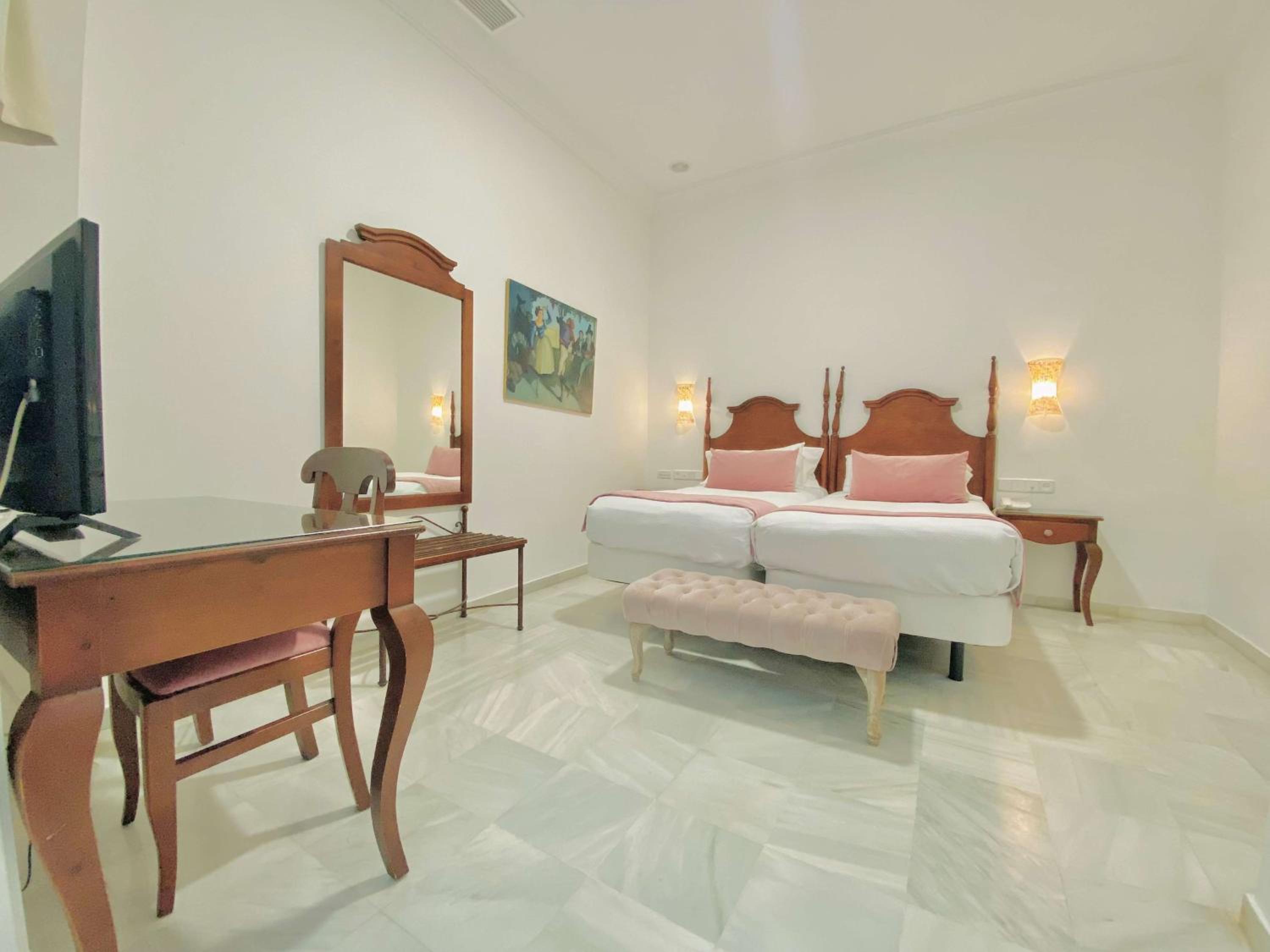 Inside double room with window