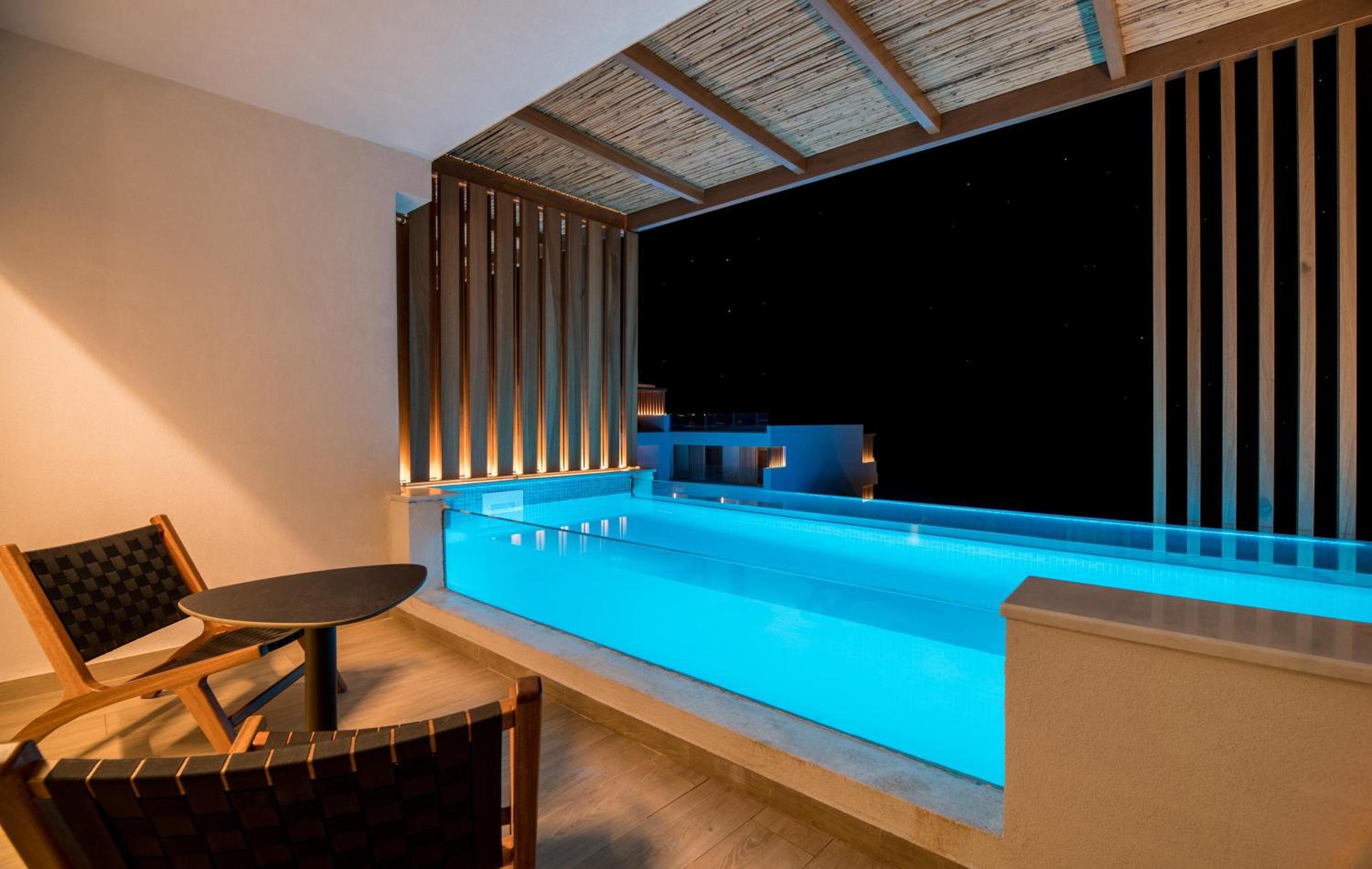 Dazzling Blue Sea View Heated Plunge Pool