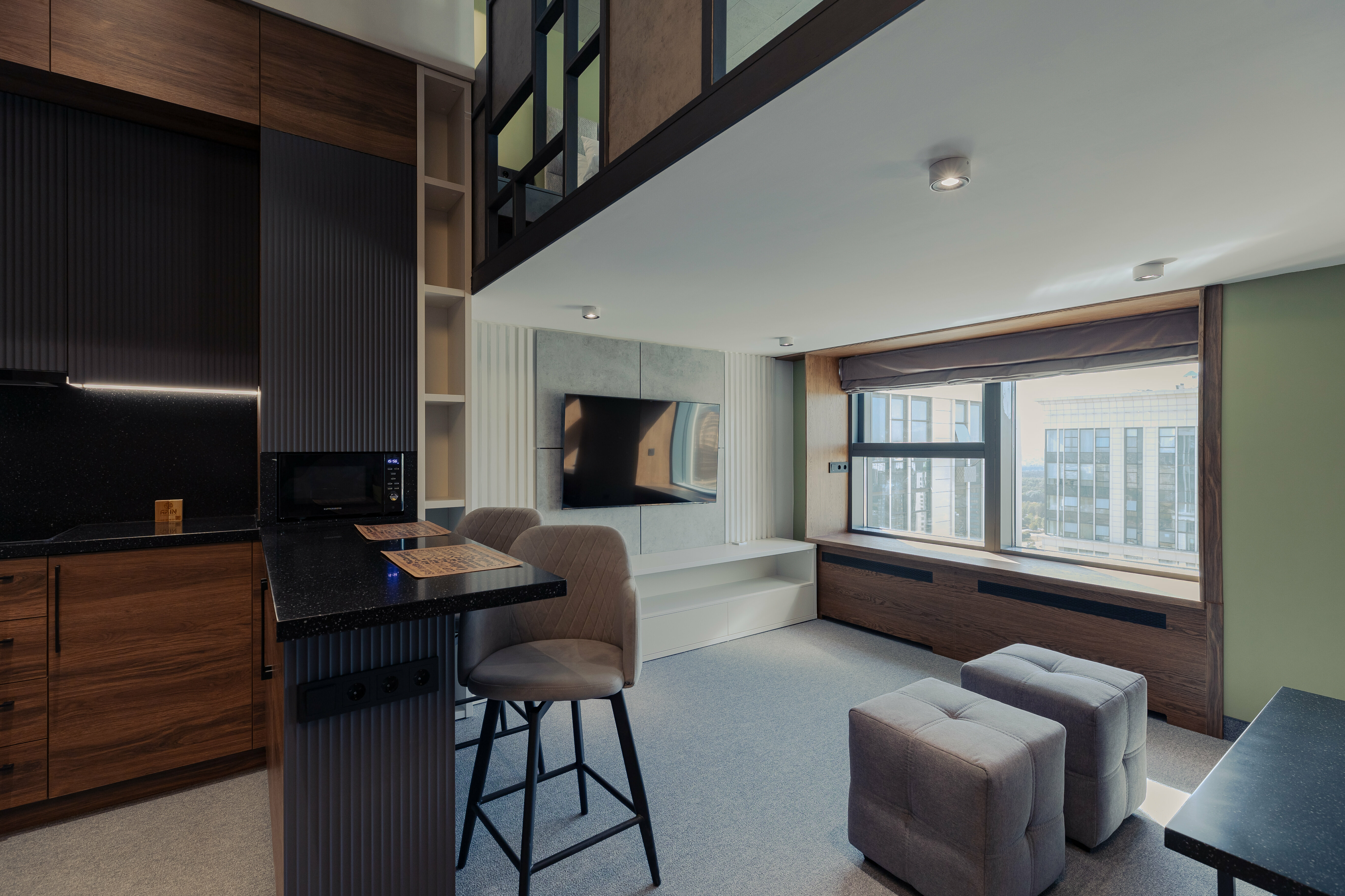 Апартамент двухуровневый для 2-4 гостей с роскошным видом на город