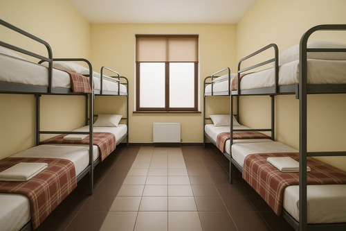 Спальное место на двухъярусной кровати в мужском номере плюс верхнее место