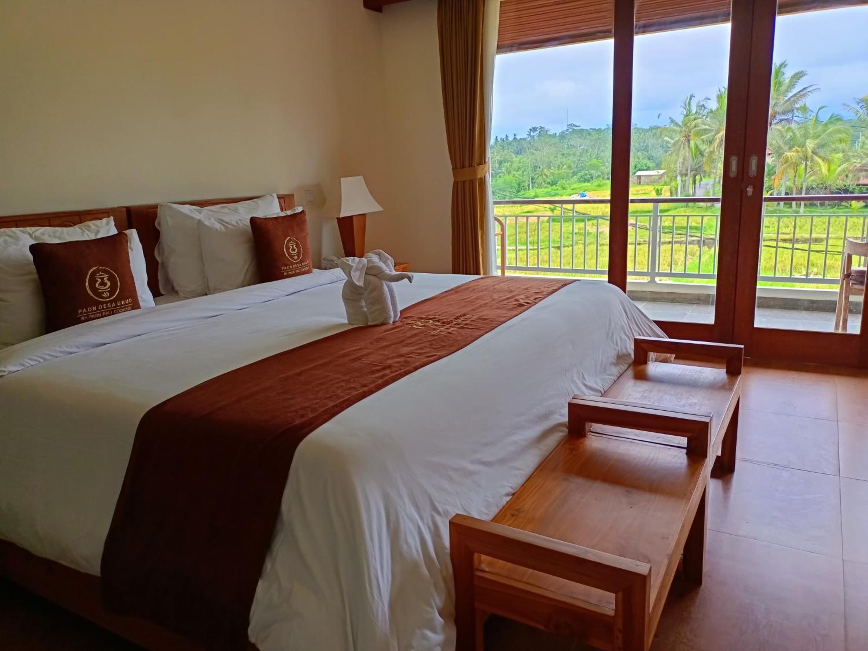 Deluxe Room Balcony with Rice Field View