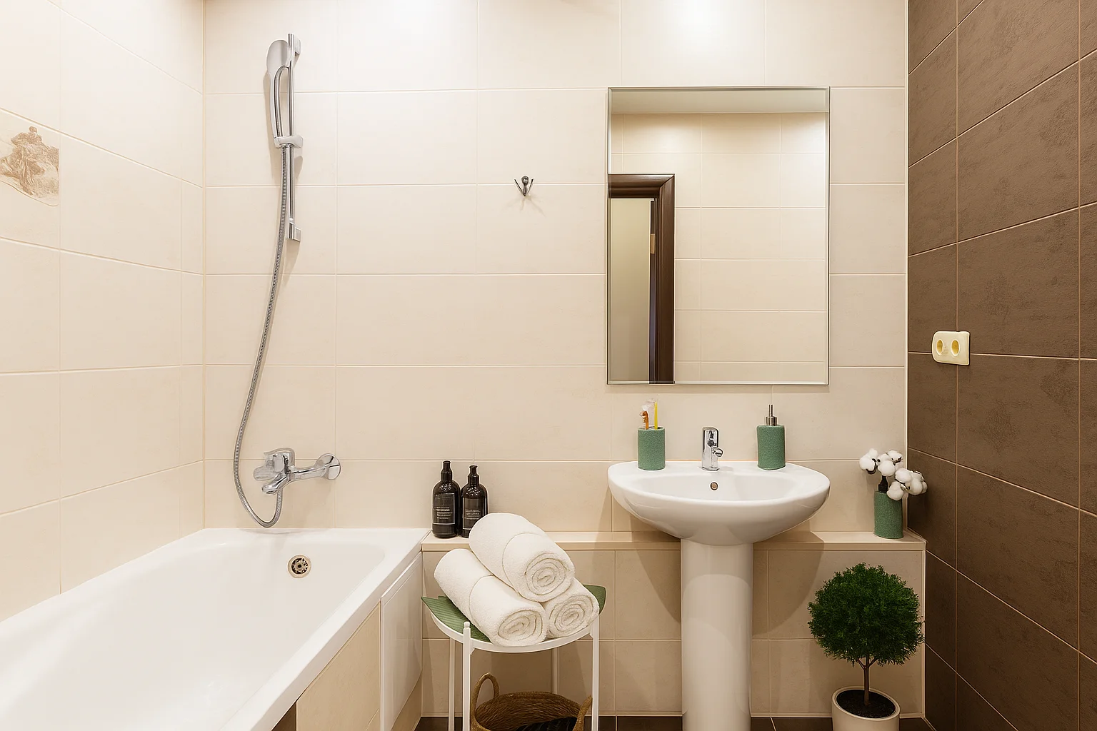 2 спальни у аквапарка, центра и набережной, с приставкой+ смарт- у аквапарка, центра и набережной, с приставкой+ смарт-ТВ КРЕМОВАЯ