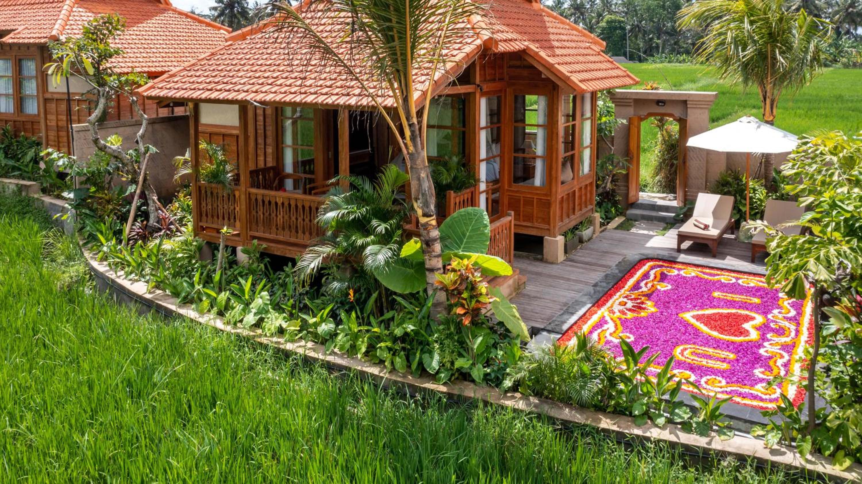 One-Bedroom Wooden Pool Villa with Rice Field View