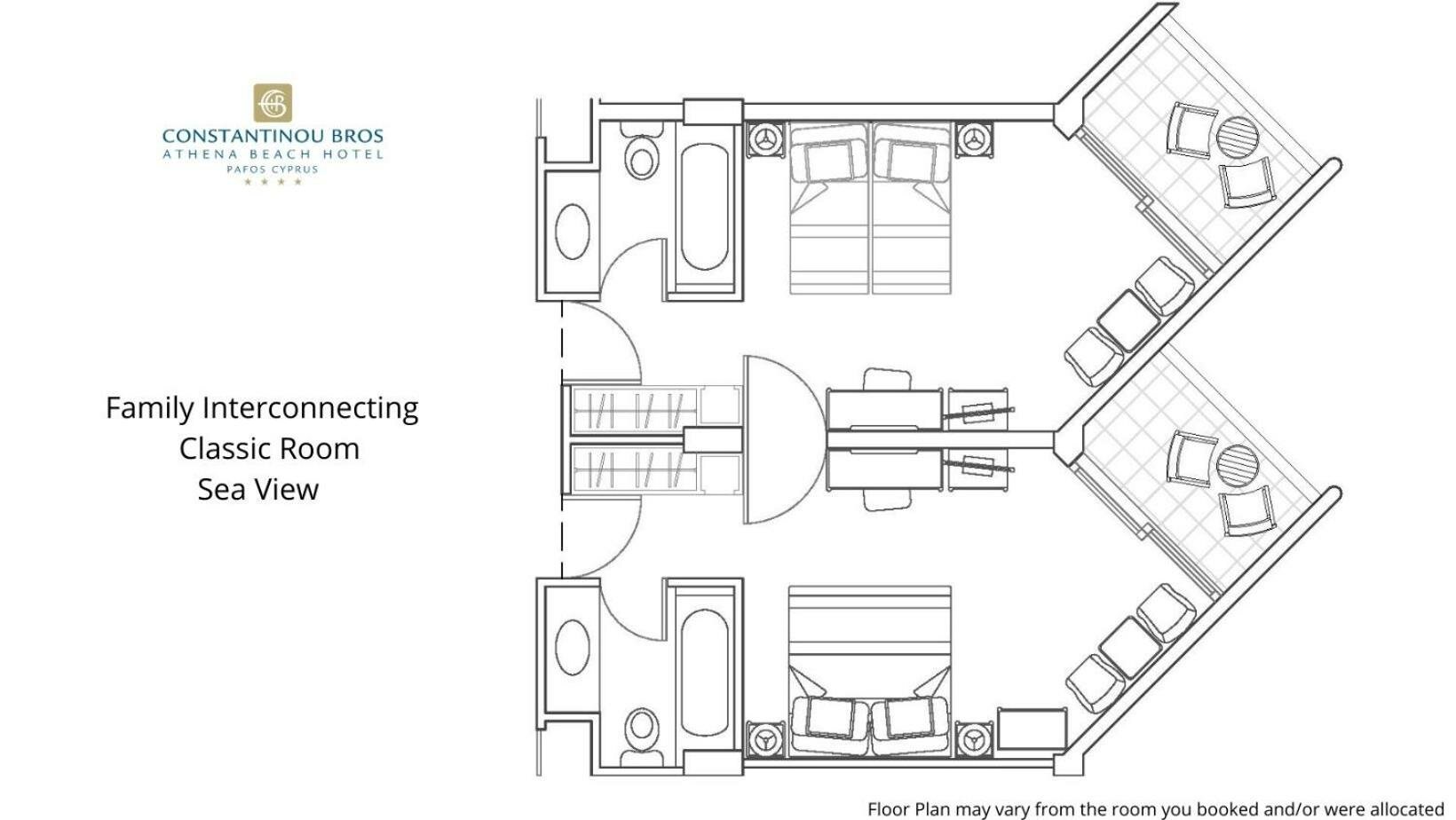 Family Interconnecting Classic Rooms Sea View