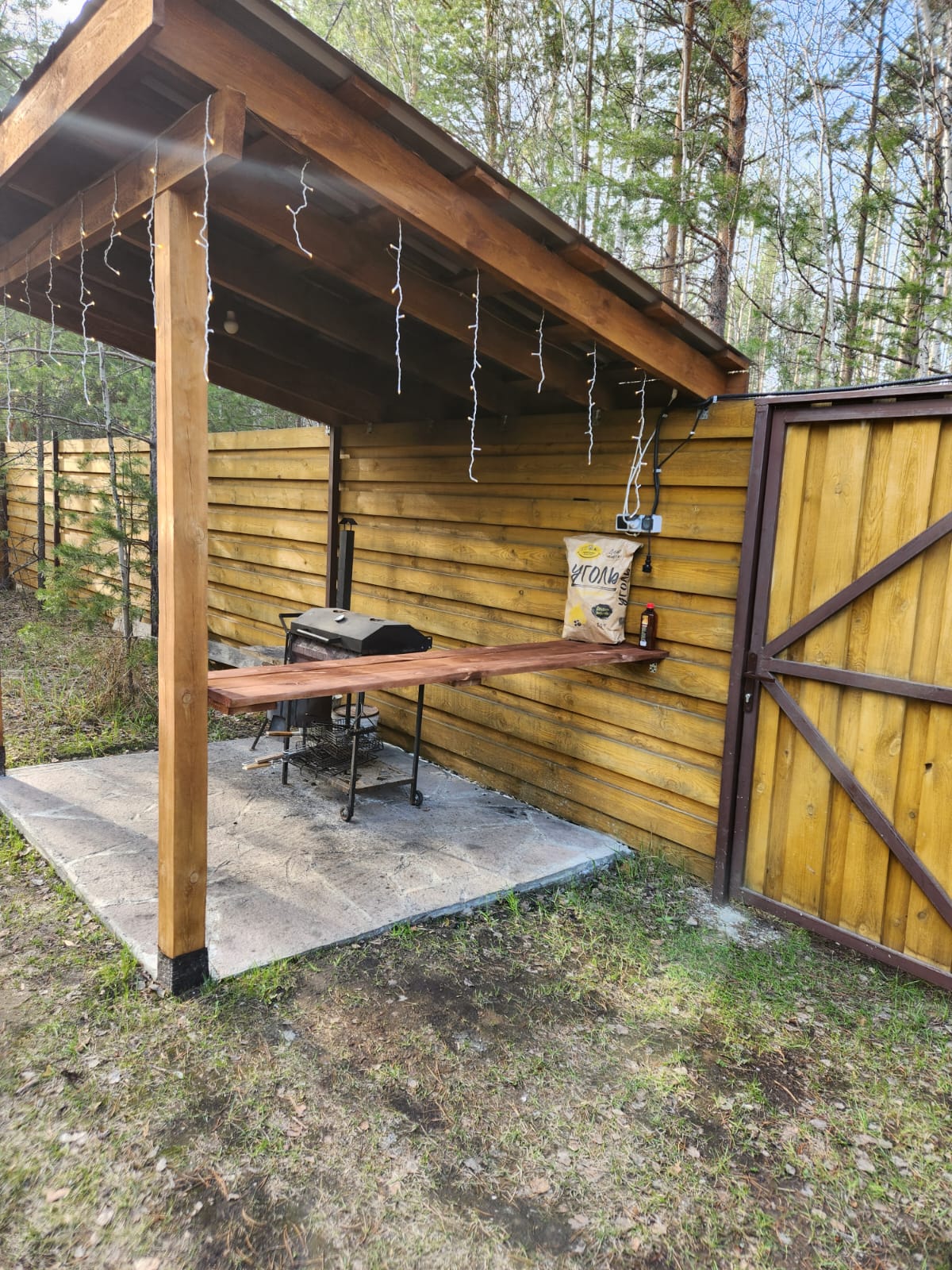 Дом с баней и чаном, с видом на лес