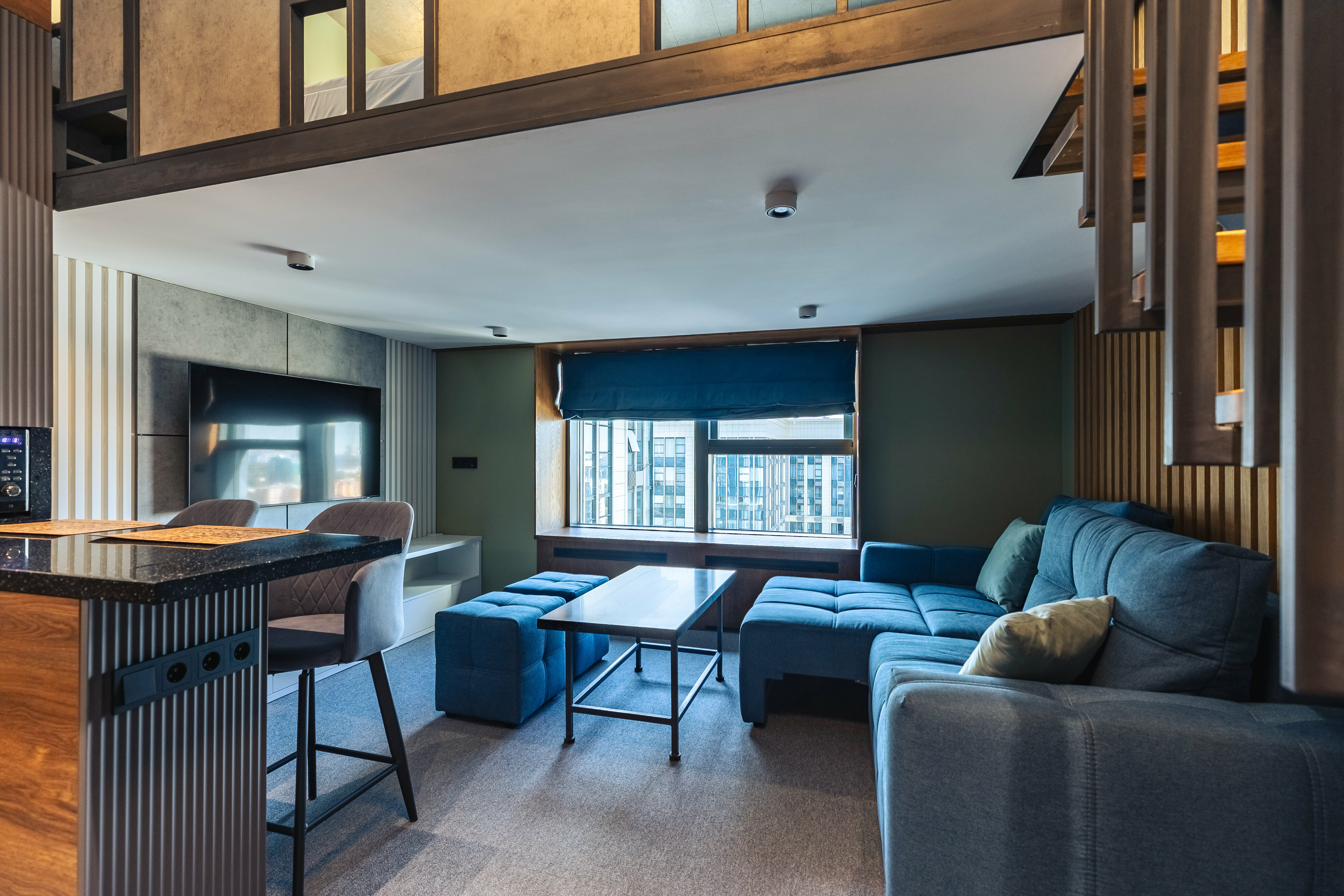 Двухуровневый апартамент для 2-4 гостей с великолепным видом на Москву