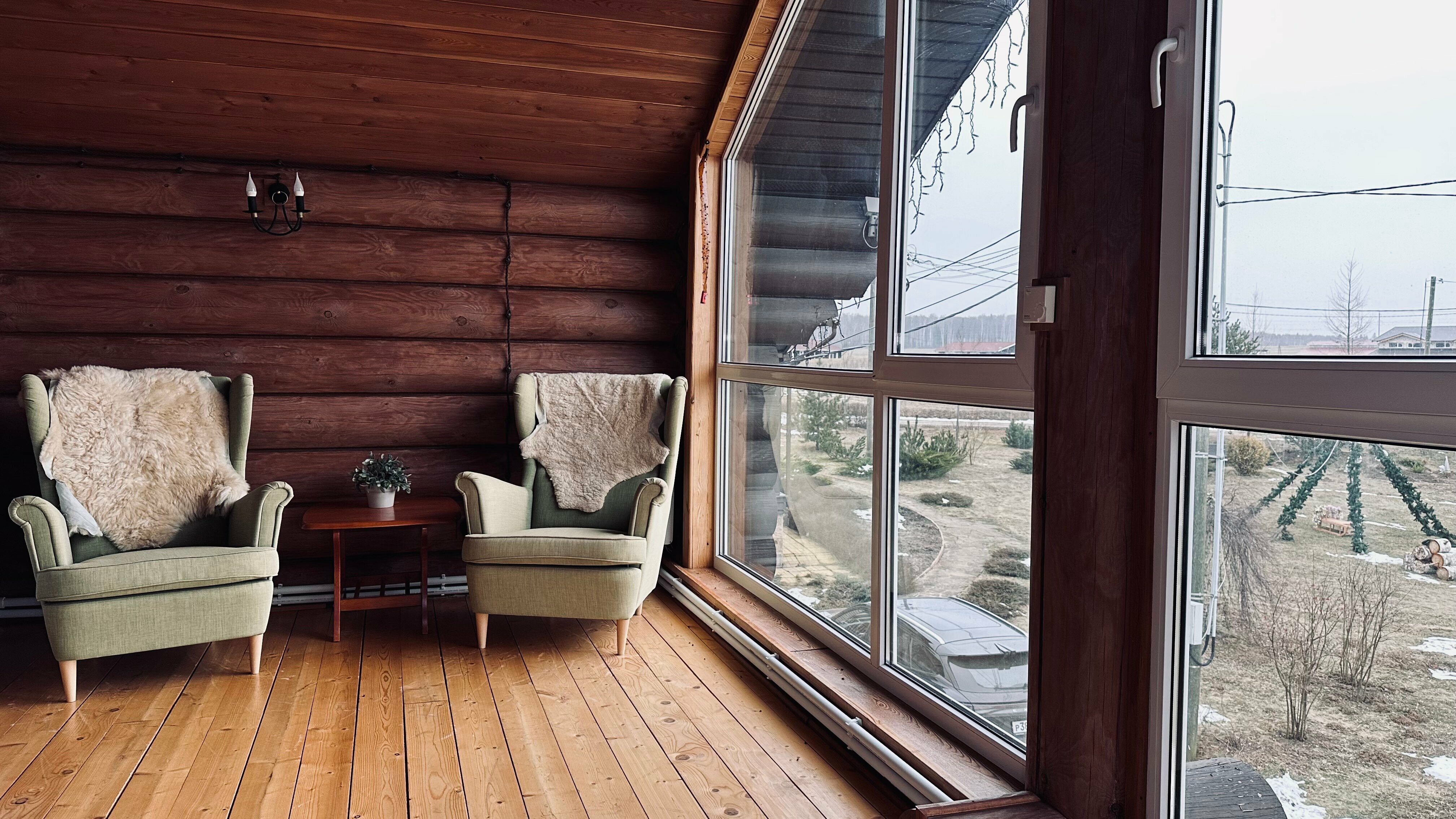 Дом из сруба №1 с камином и баней для 4-6 гостей