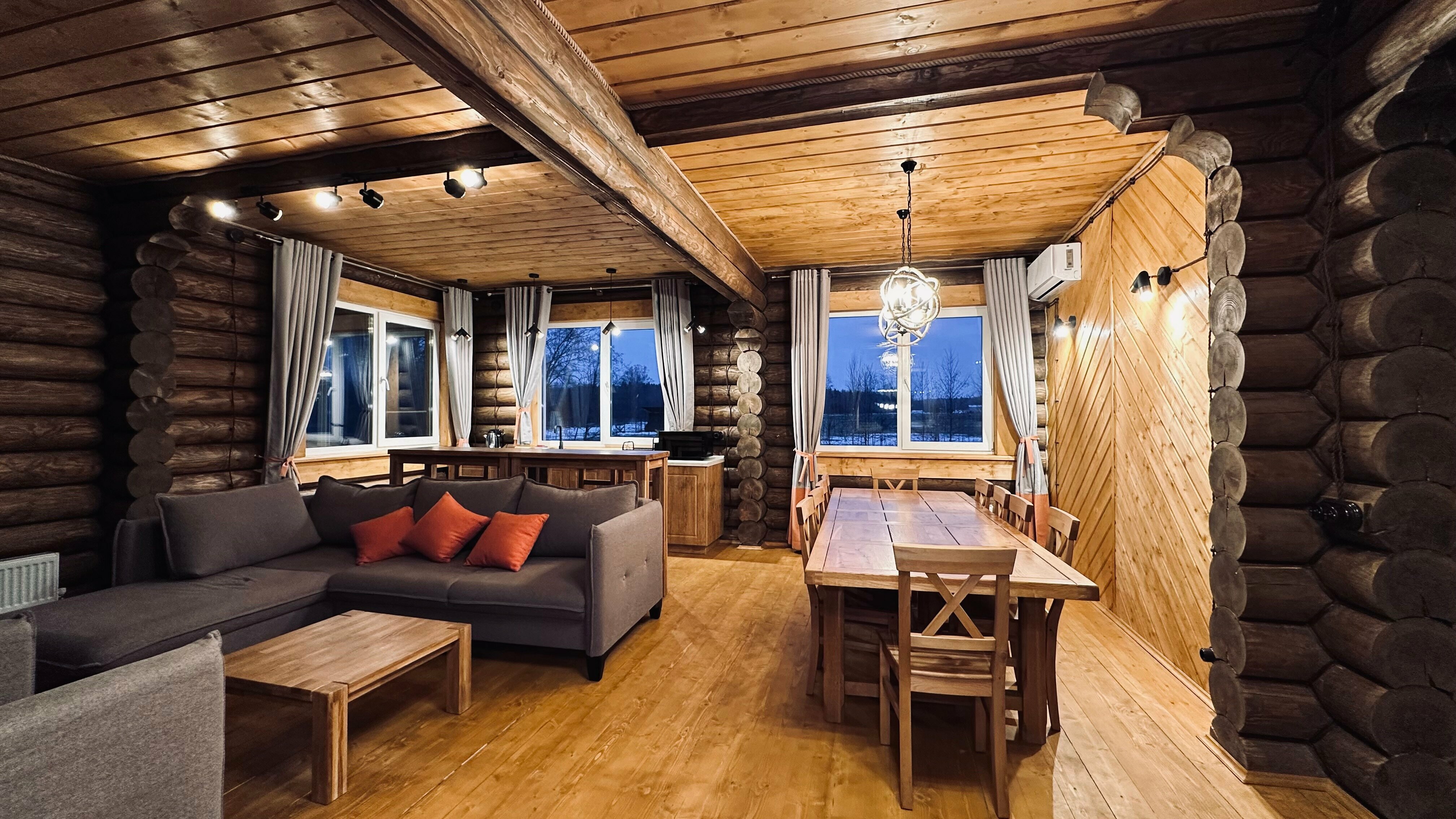 Дом из сруба №8 с террасой для 8-10 гостей