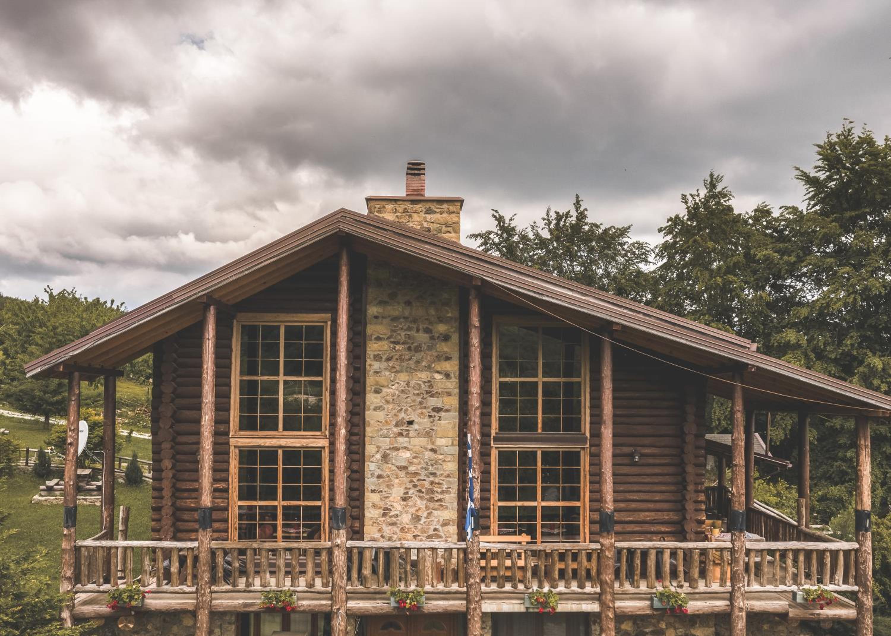 Chalet with fireplace