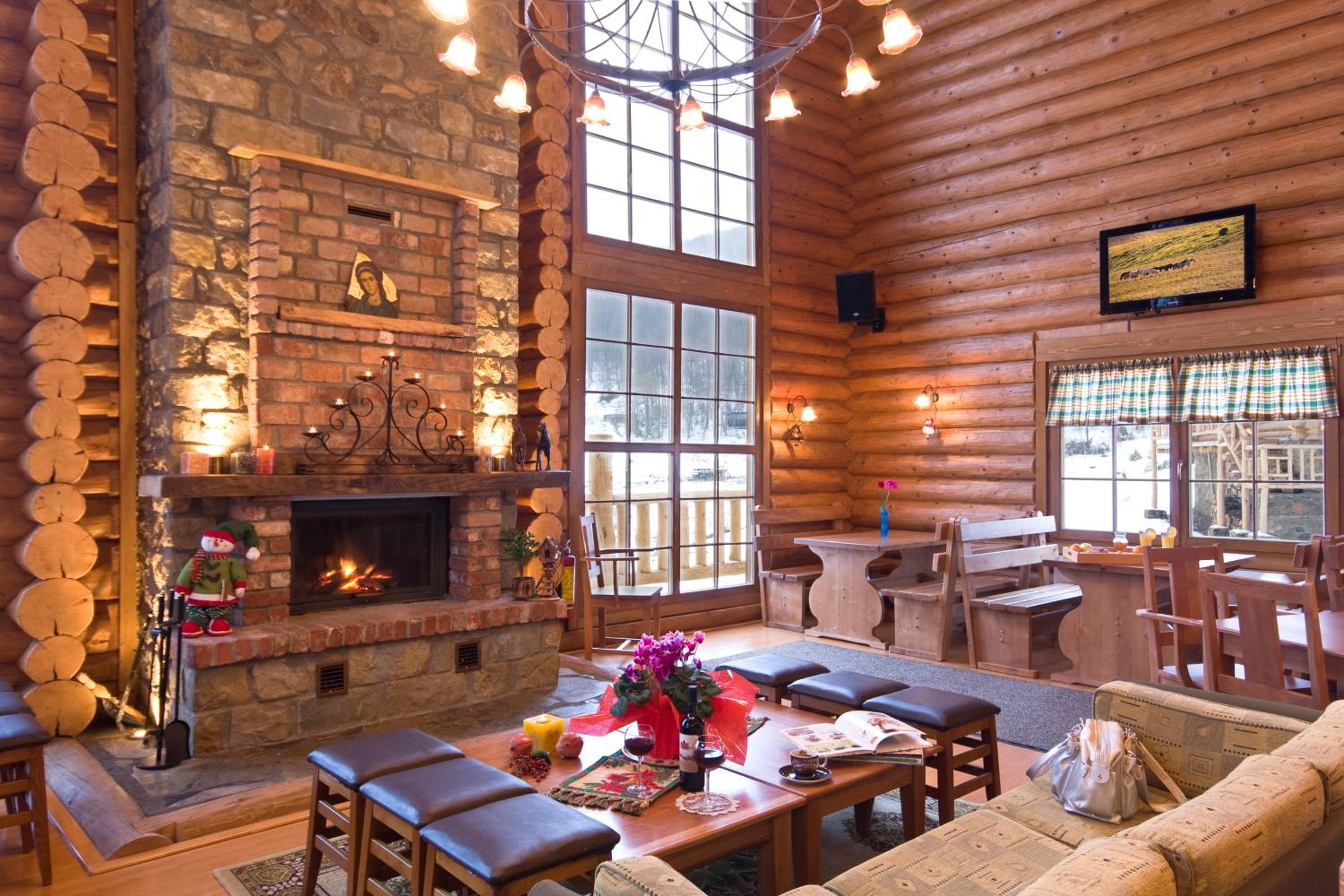 Chalet with fireplace