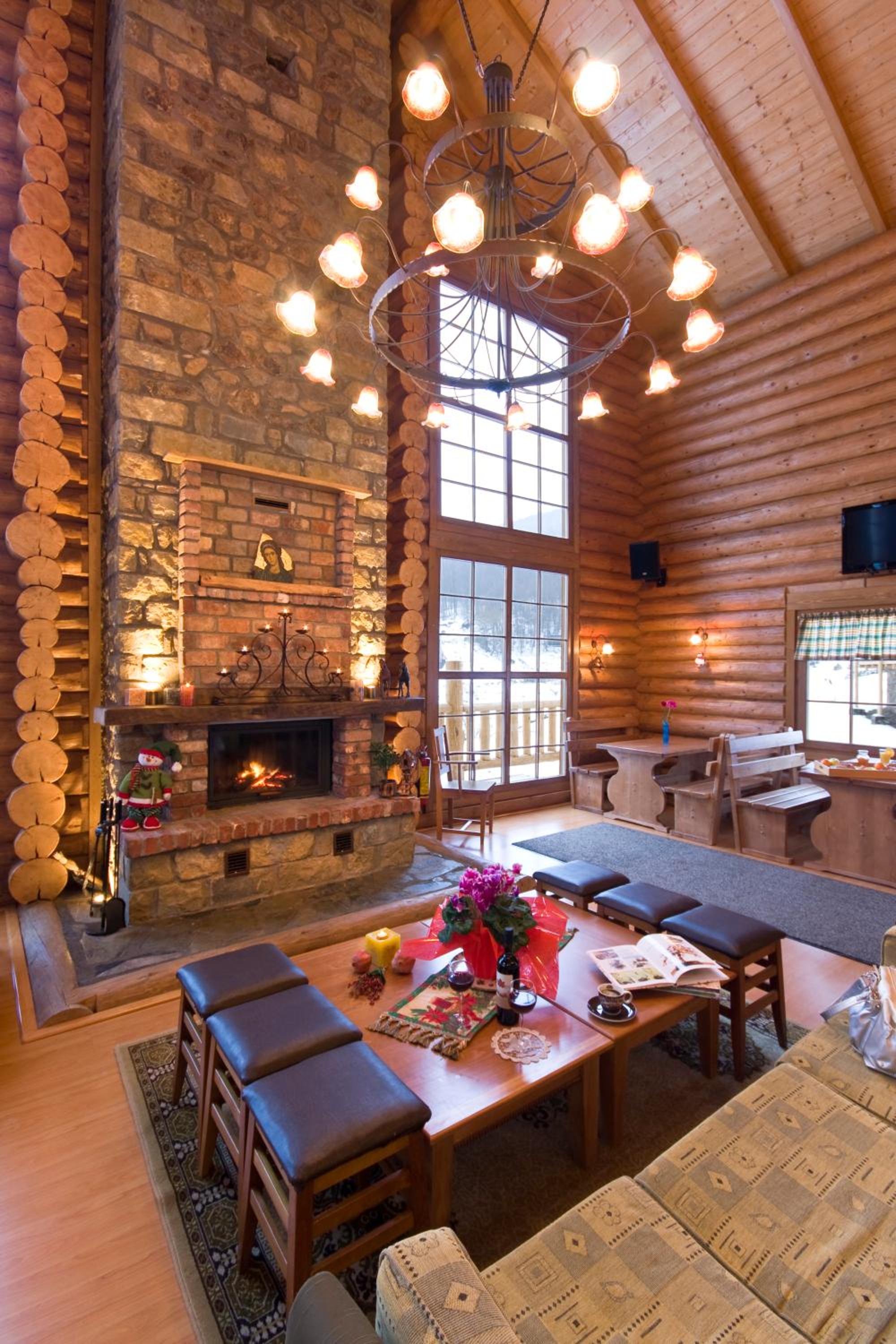 Chalet with fireplace