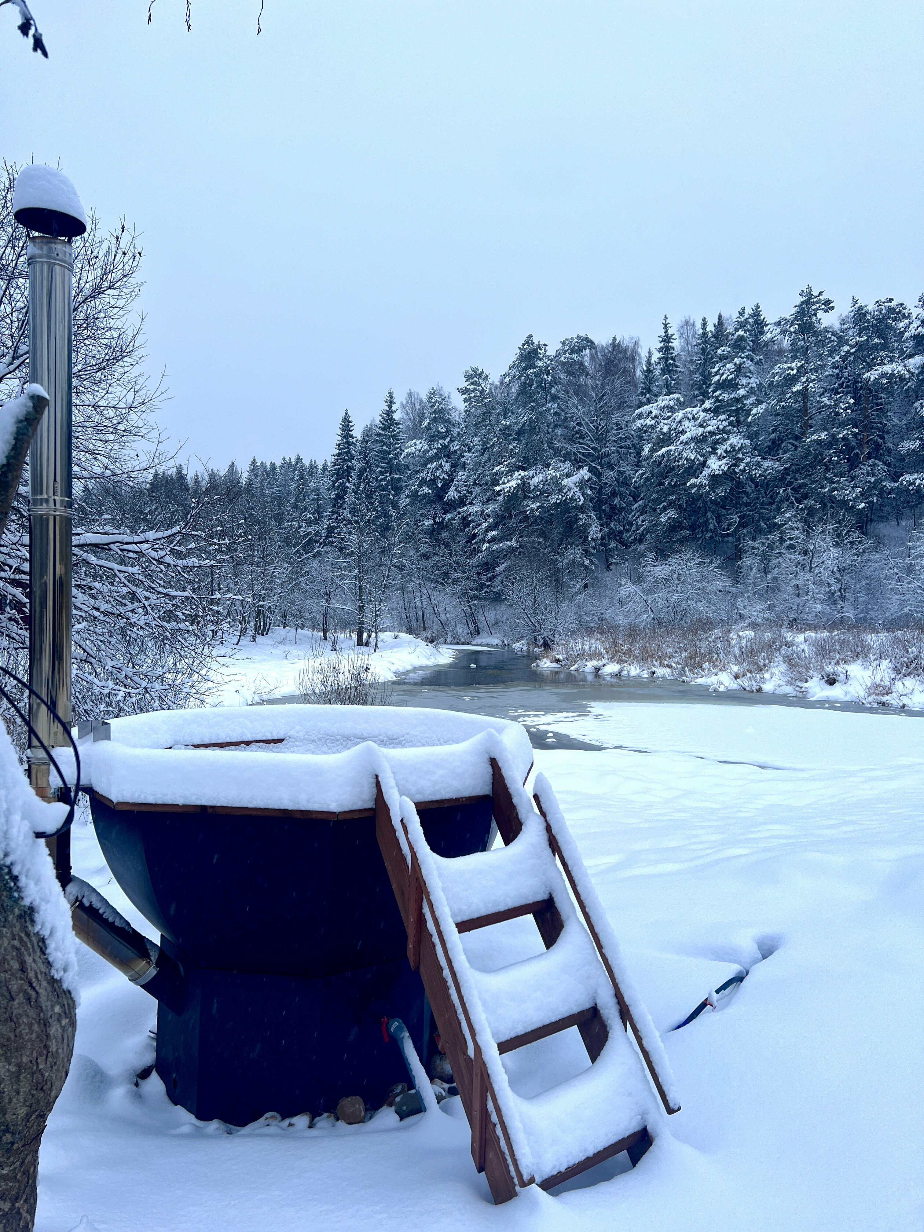 Дом Афрейм зелёный 50 м2 с видом на реку