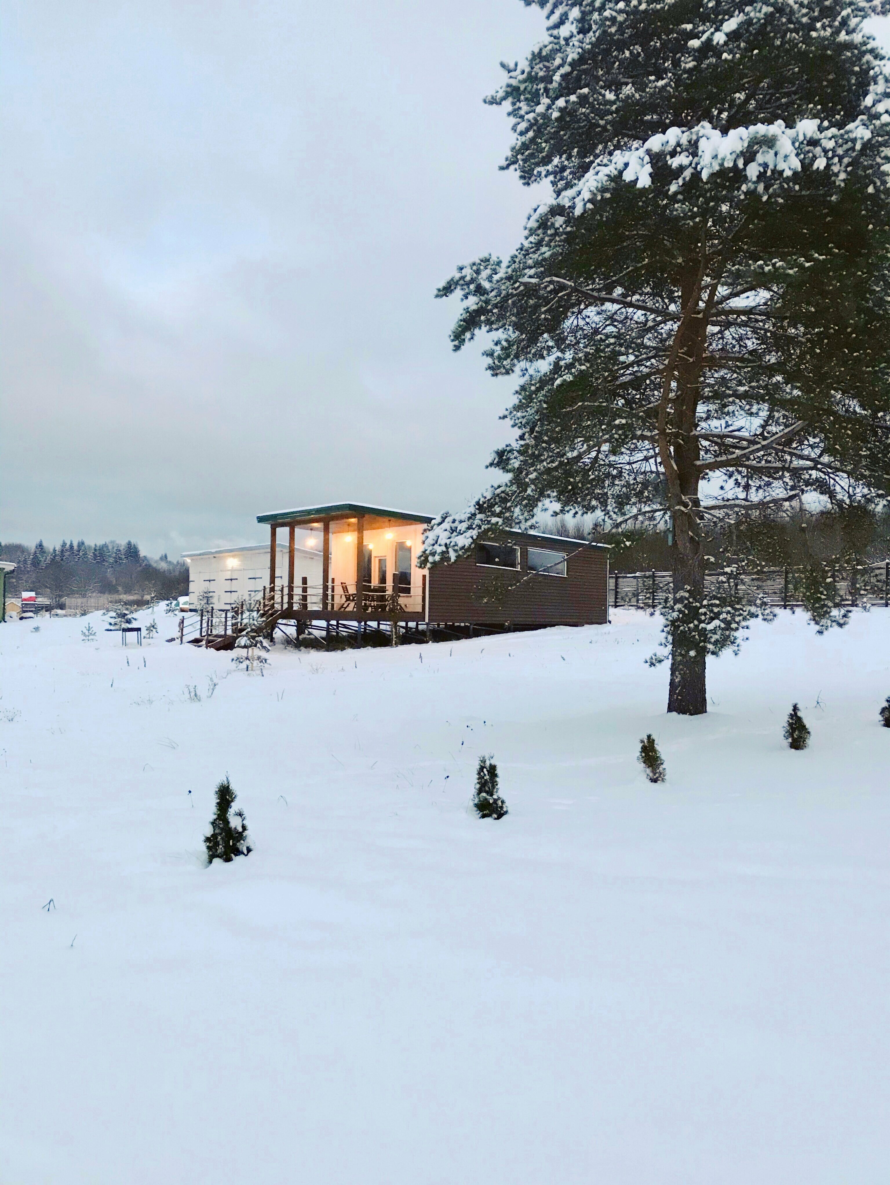 Панорамный дом BROWN с видом на озеро и лес