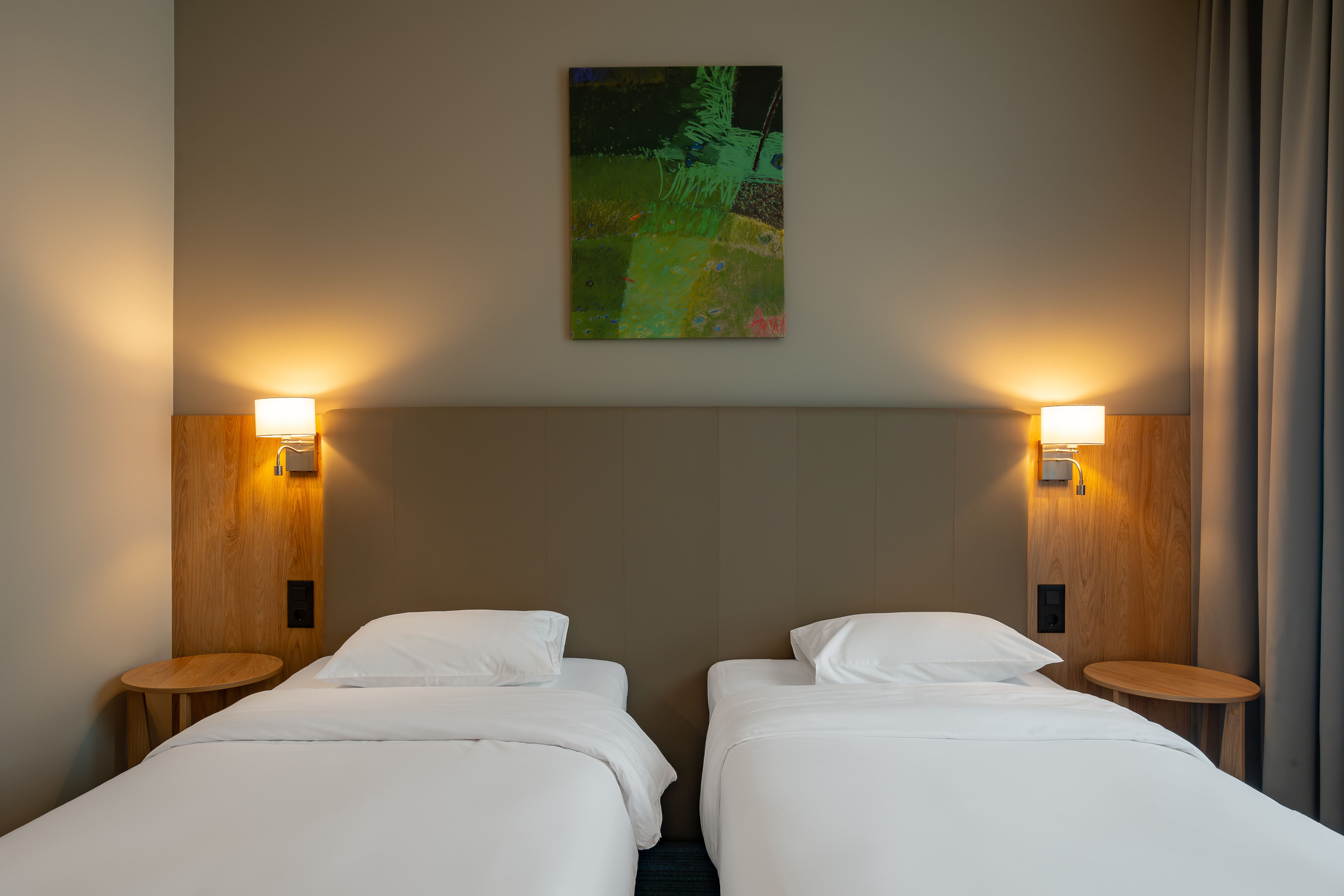 Стандарт с двумя односпальными кроватями с видом на город