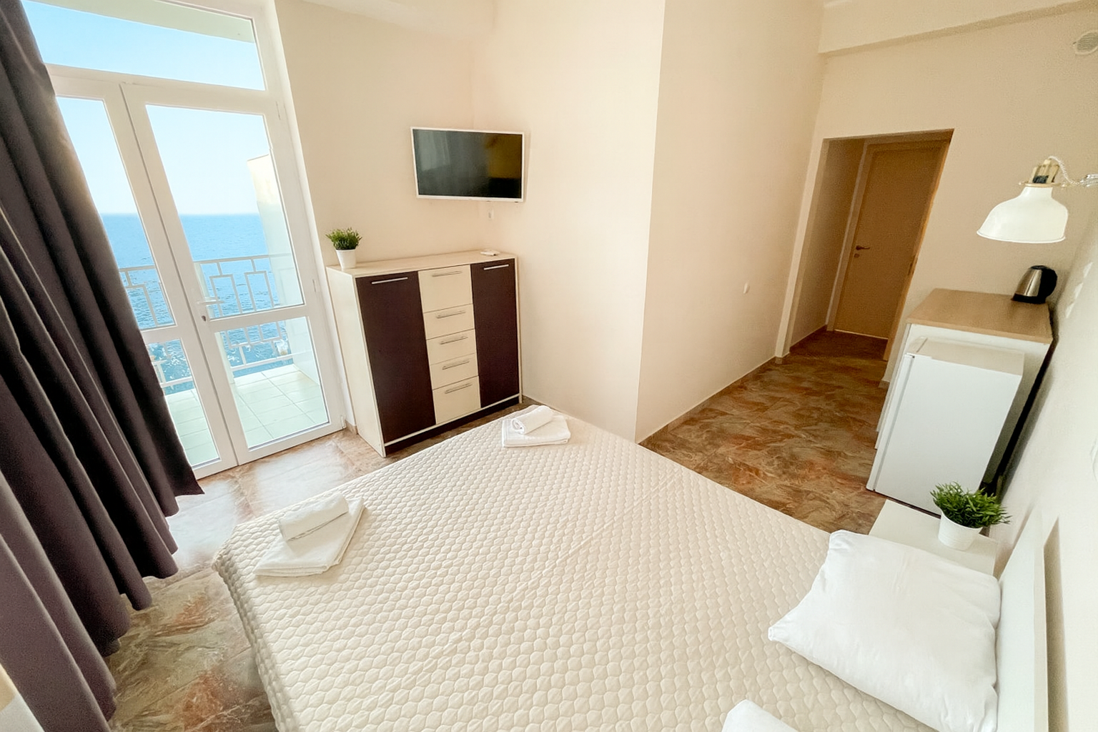 Двухместный номер с 1 кроватью и балконом, вид на море