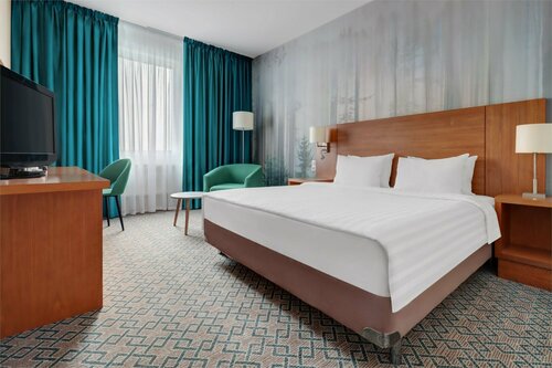 Представительский номер с большой двуспальной кроватью с видом на город