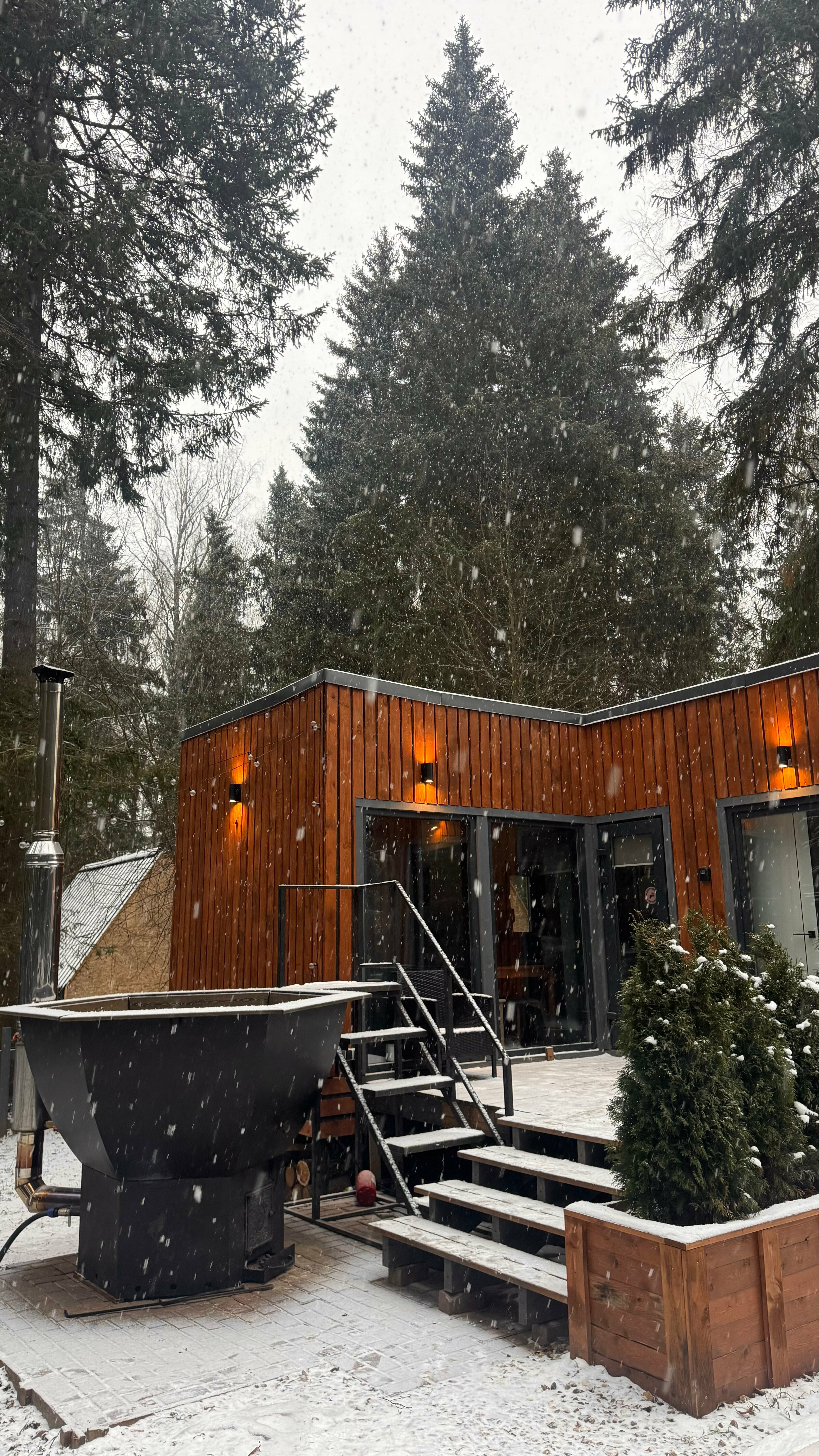 Домик на двоих с банным чаном на террасе