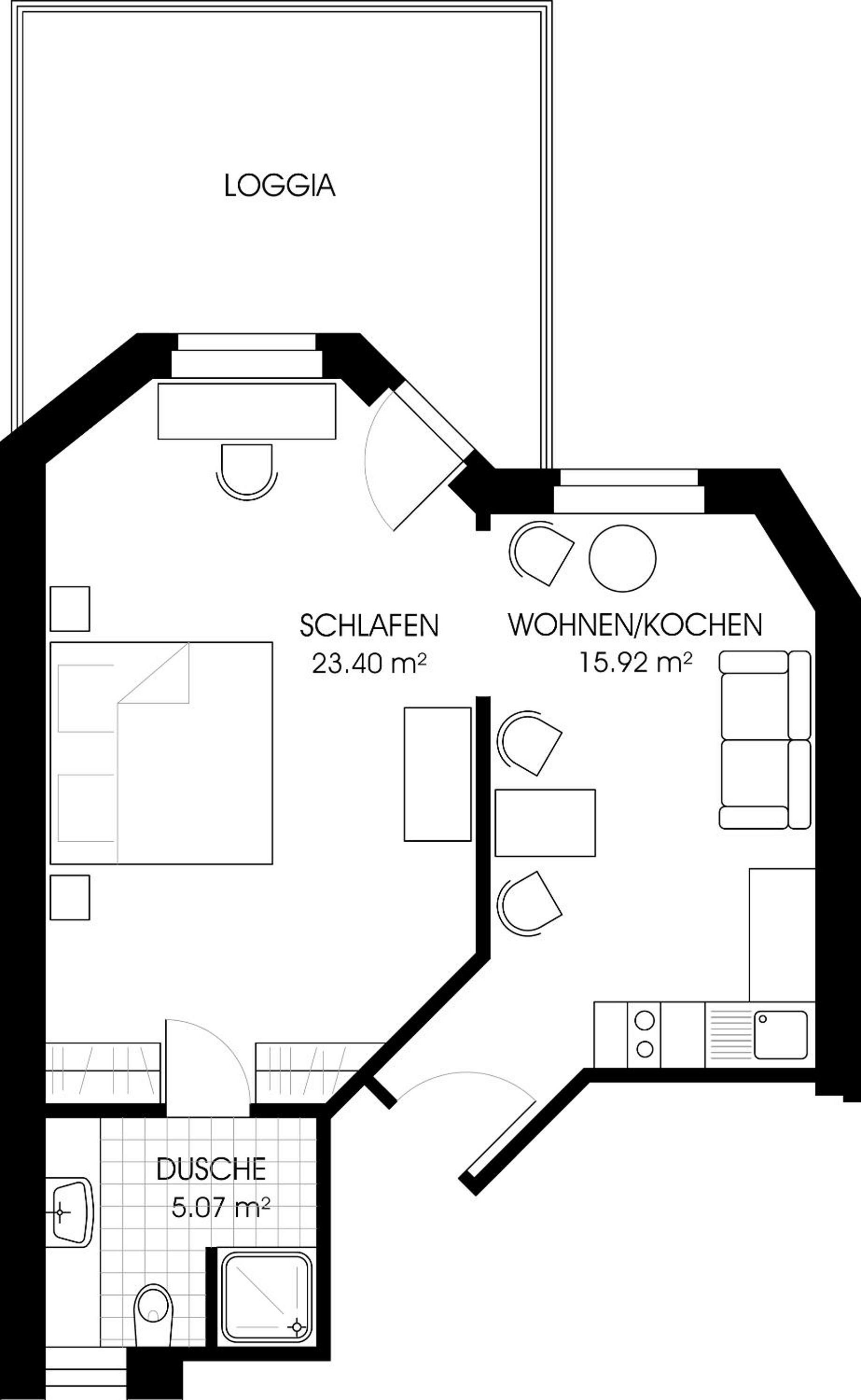 Apartment with Garden View
