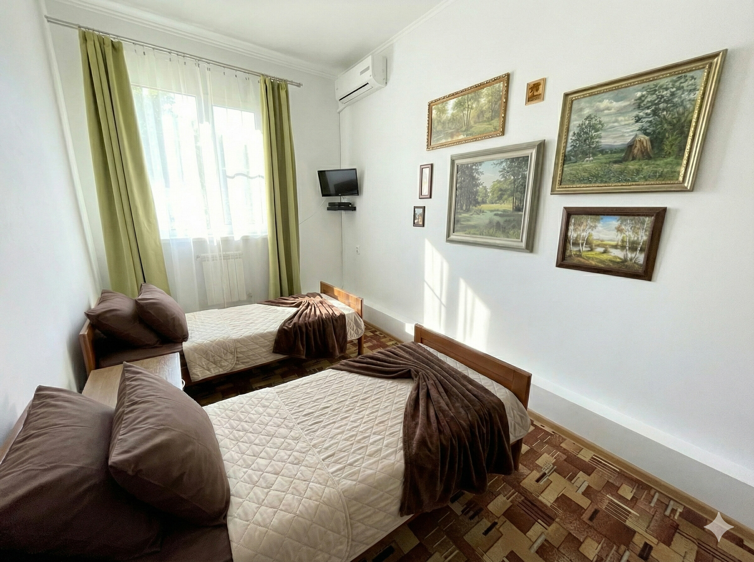 Двухместная комната с 2 отдельными кроватями и окном