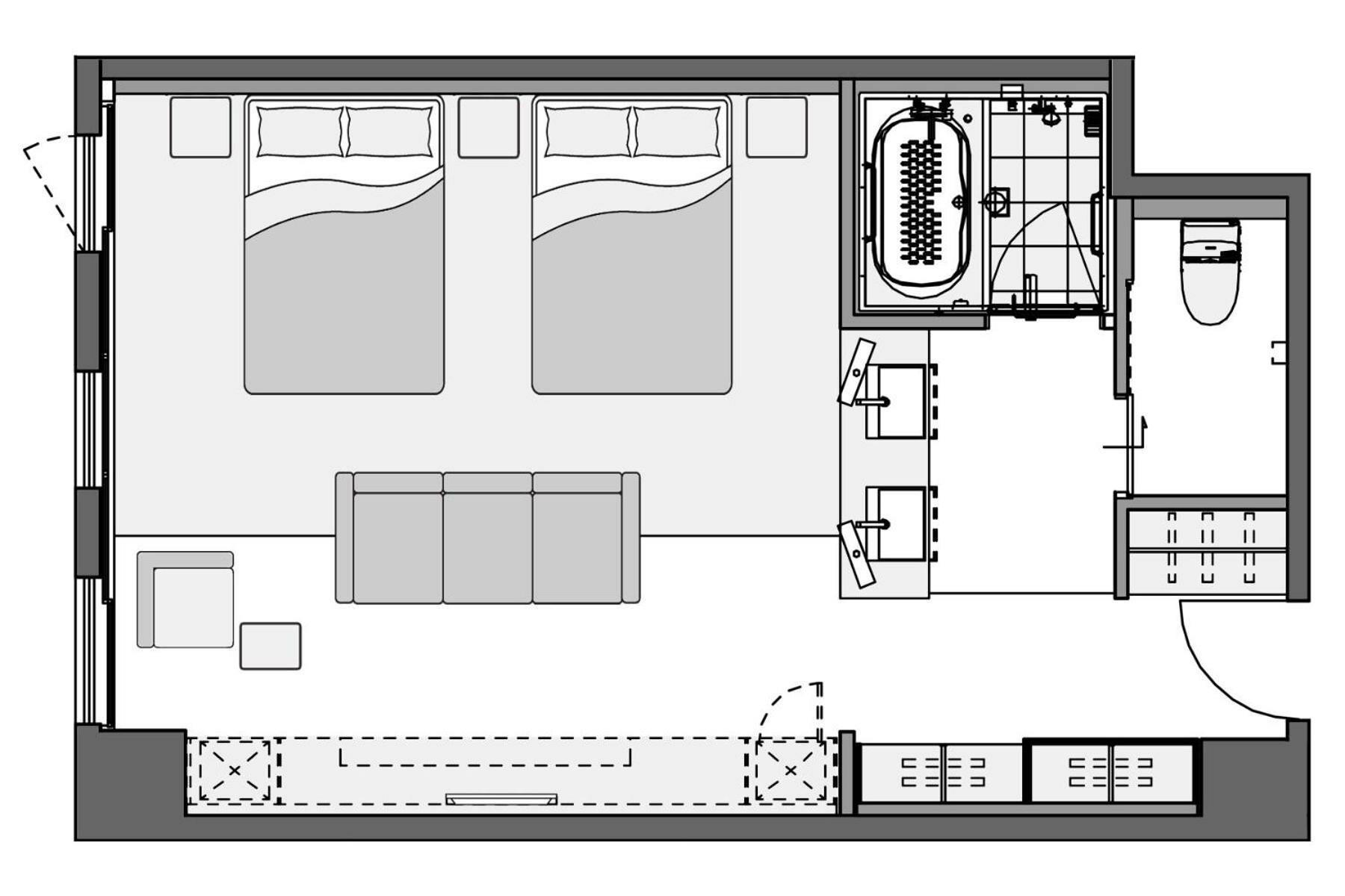 Executive Room with Two Double Beds and Sofa Bed - Non-Smoking