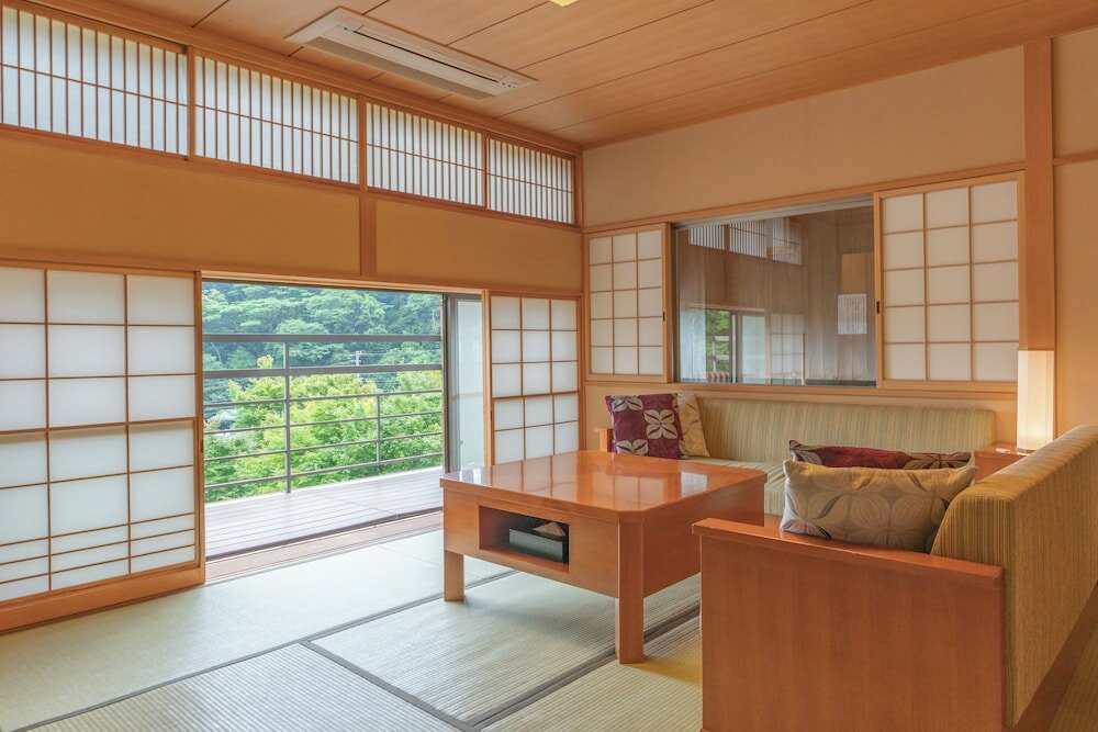 Japanese Western Style Room with Semi Open-air bath and Balcony, Garden view (Second floor)