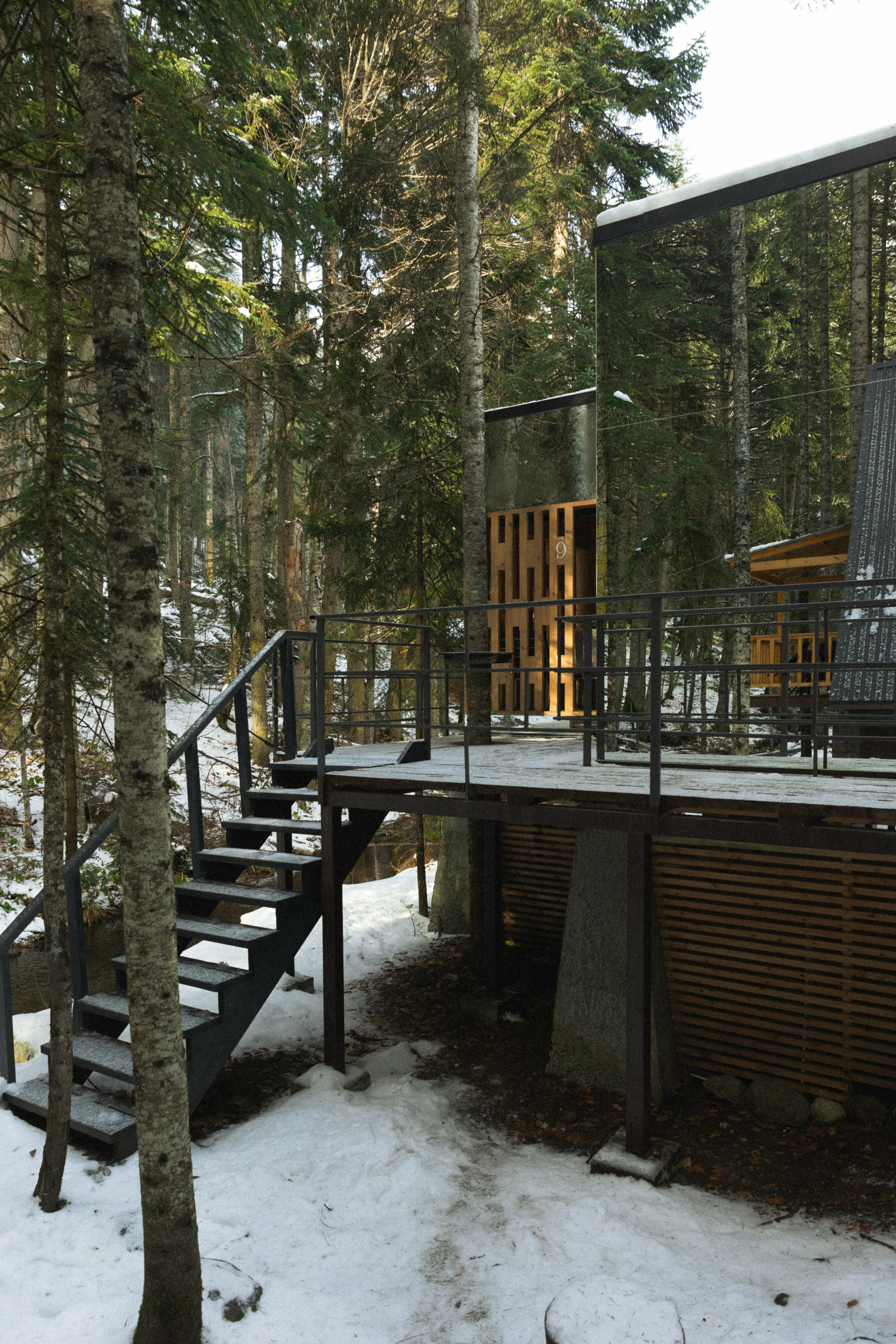 Зеркальный таунхаус люкс  у горной речки