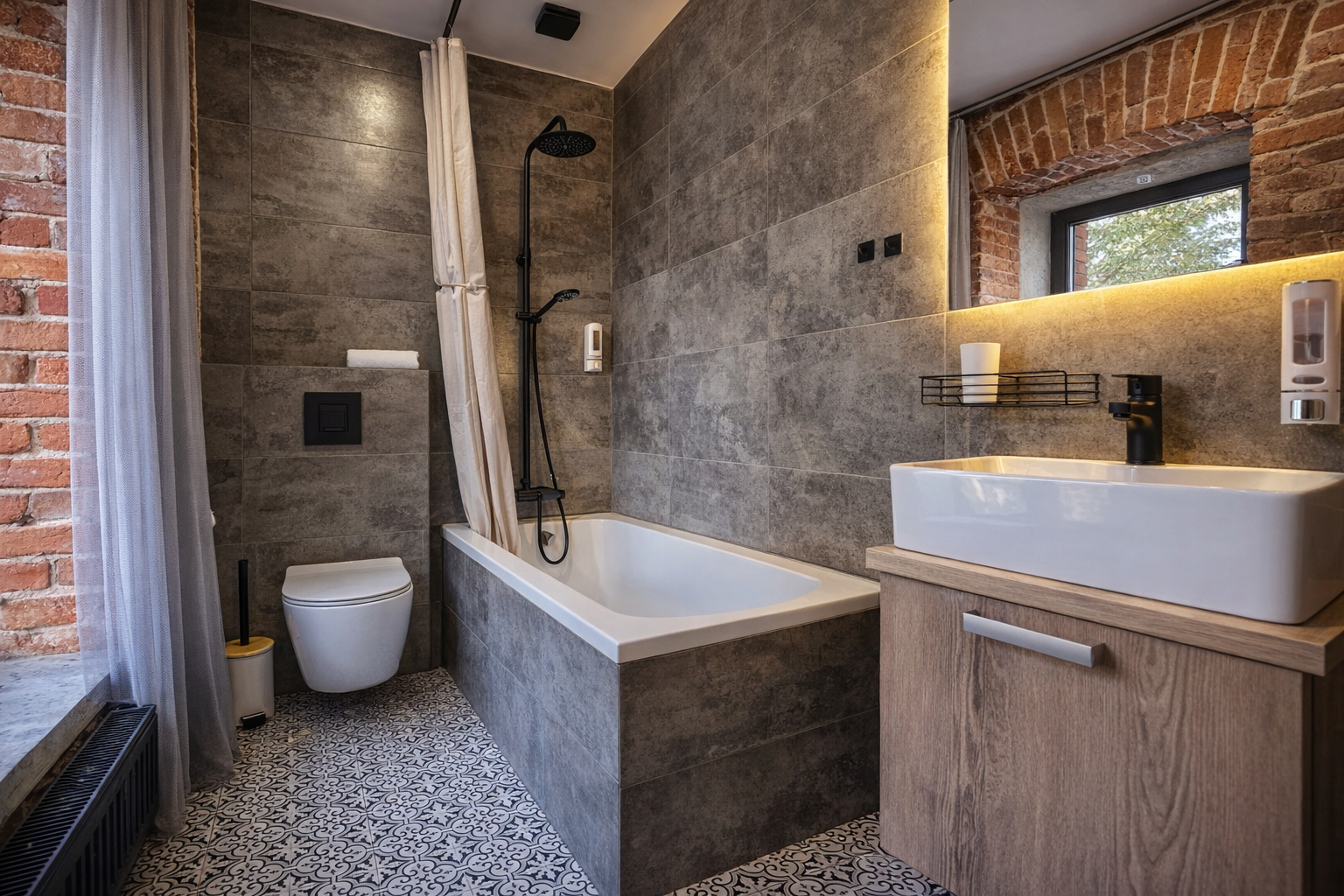 Однокомнатный делюкс с ванной и видом на гаргульи и Казанский монастырь