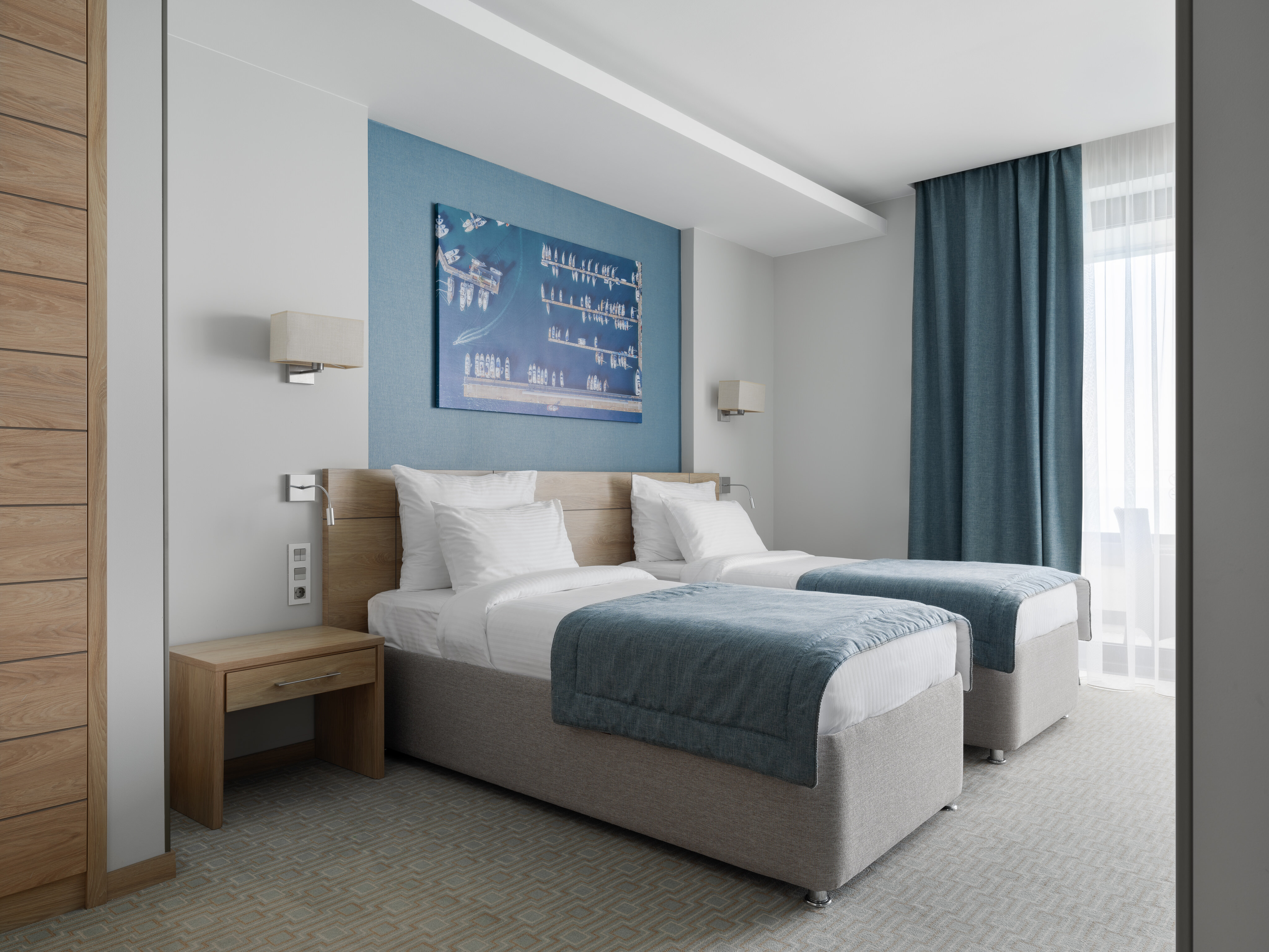 Полулюкс с 2 раздельными кроватями, балкон, вид на море